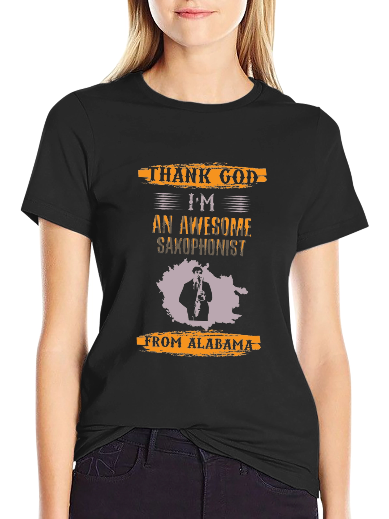 Saxophonist Alabama T-Shirt - Black