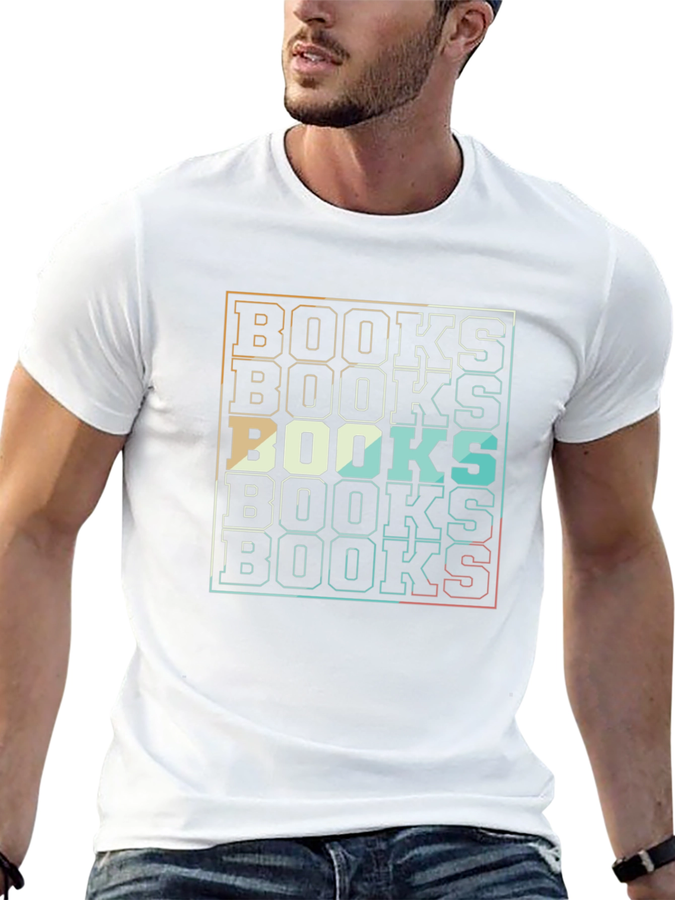 Retro Stacked BOOKS Graphic T-Shirt