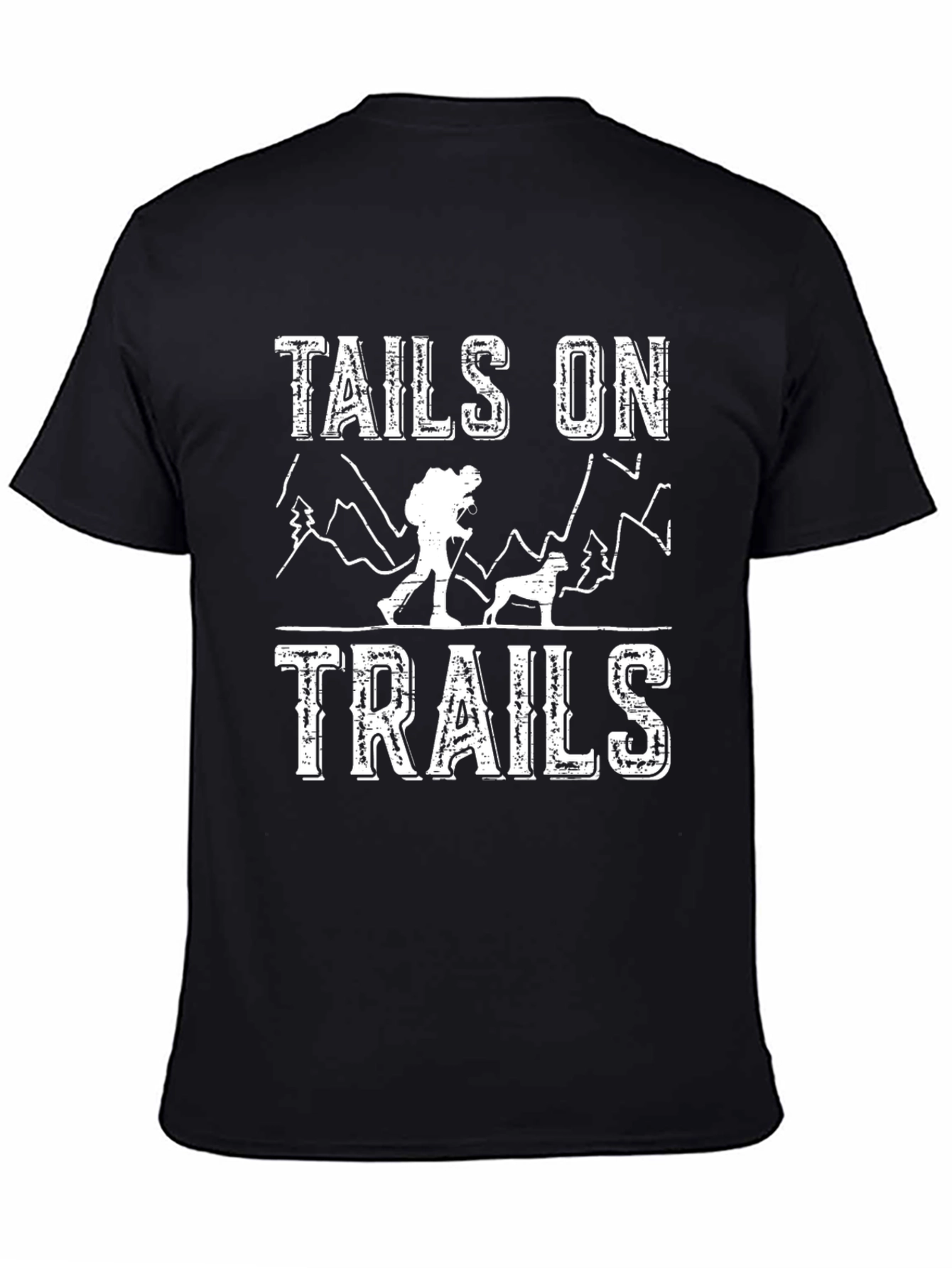 Tails On Trails Graphic T-Shirt - Hiking with Dog