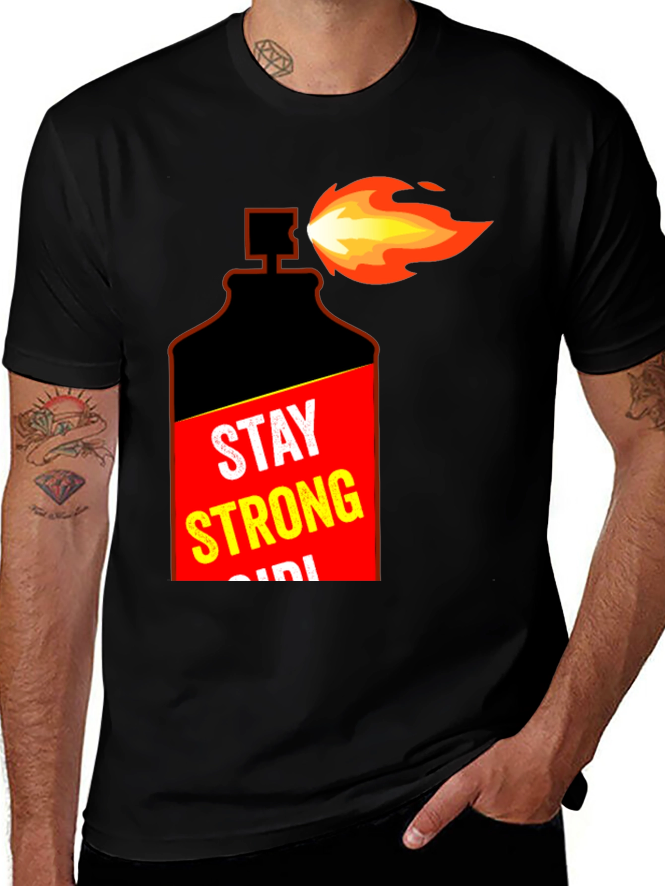 Stay Strong Molotov Cocktail Graphic T-Shirt