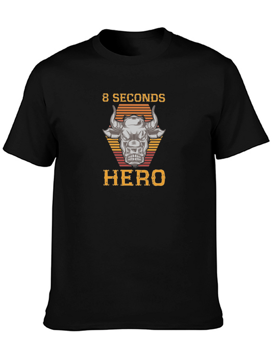 8 Seconds Hero Bull Riding Graphic T-Shirt