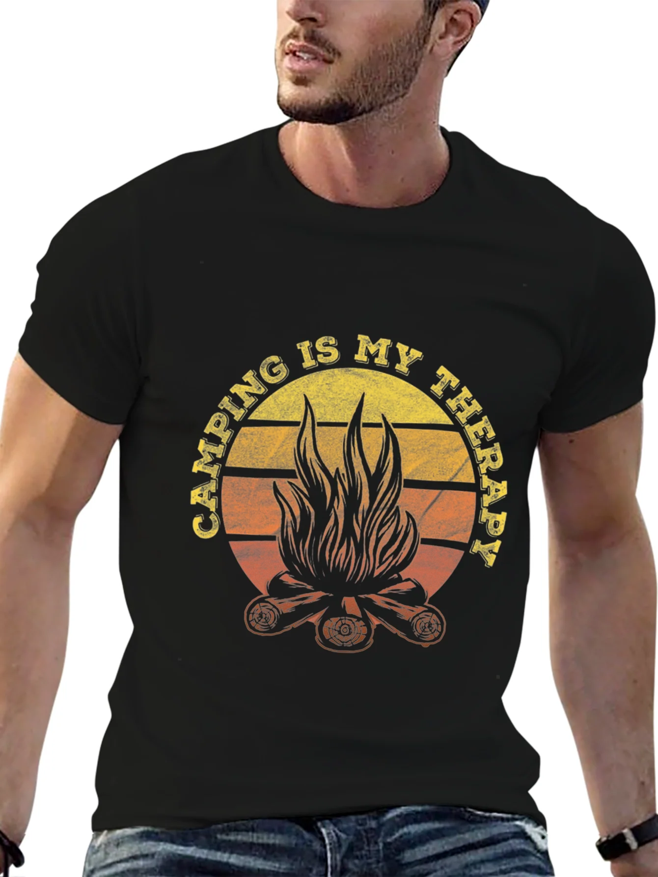 Camping Is My Therapy Graphic Tee