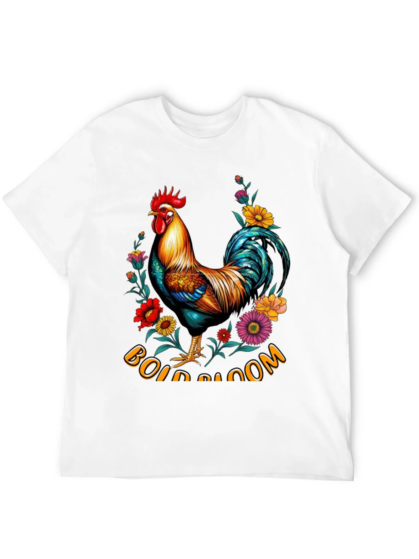 Floral Rooster Graphic Tee