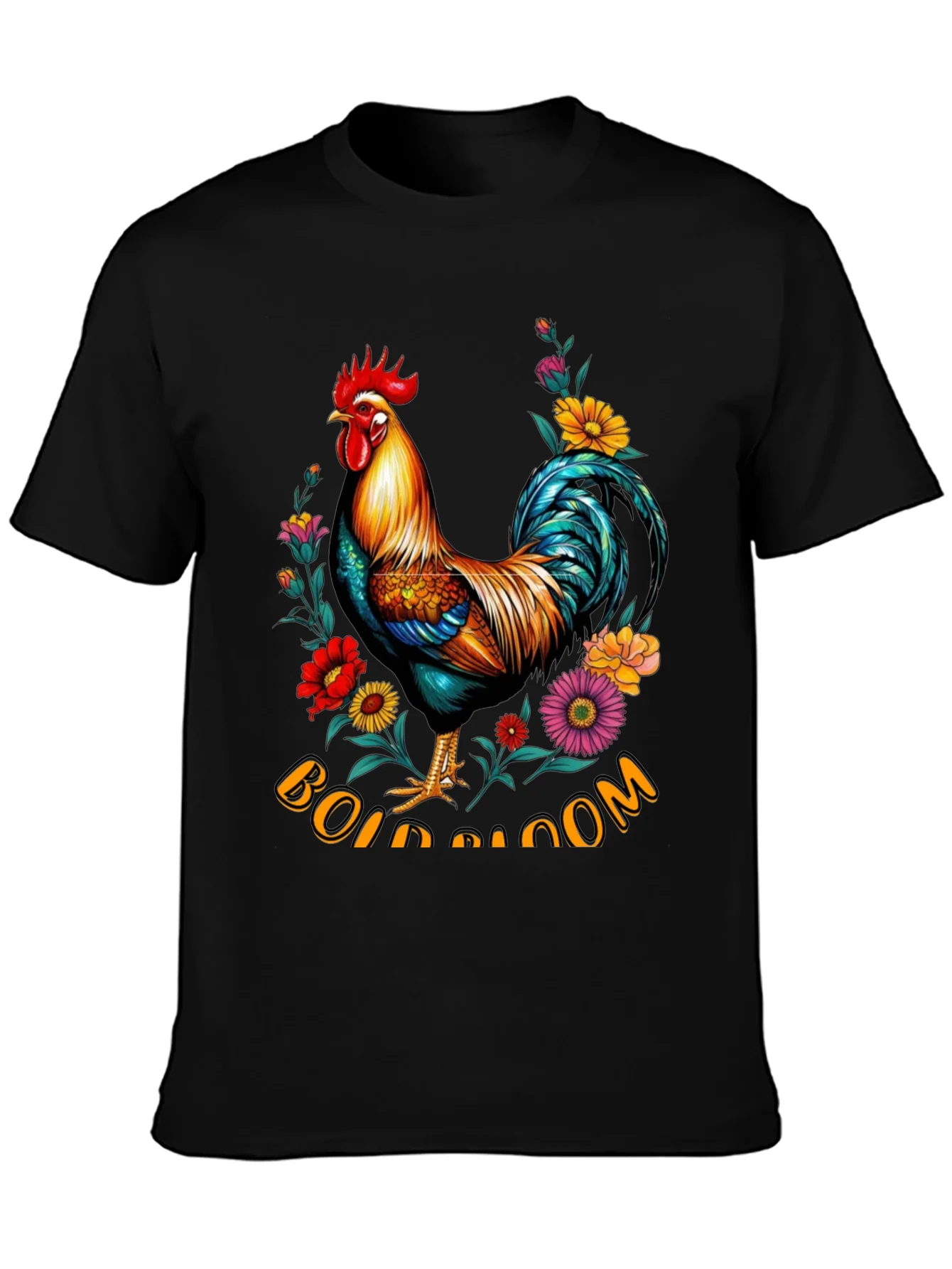 Floral Rooster Graphic Tee