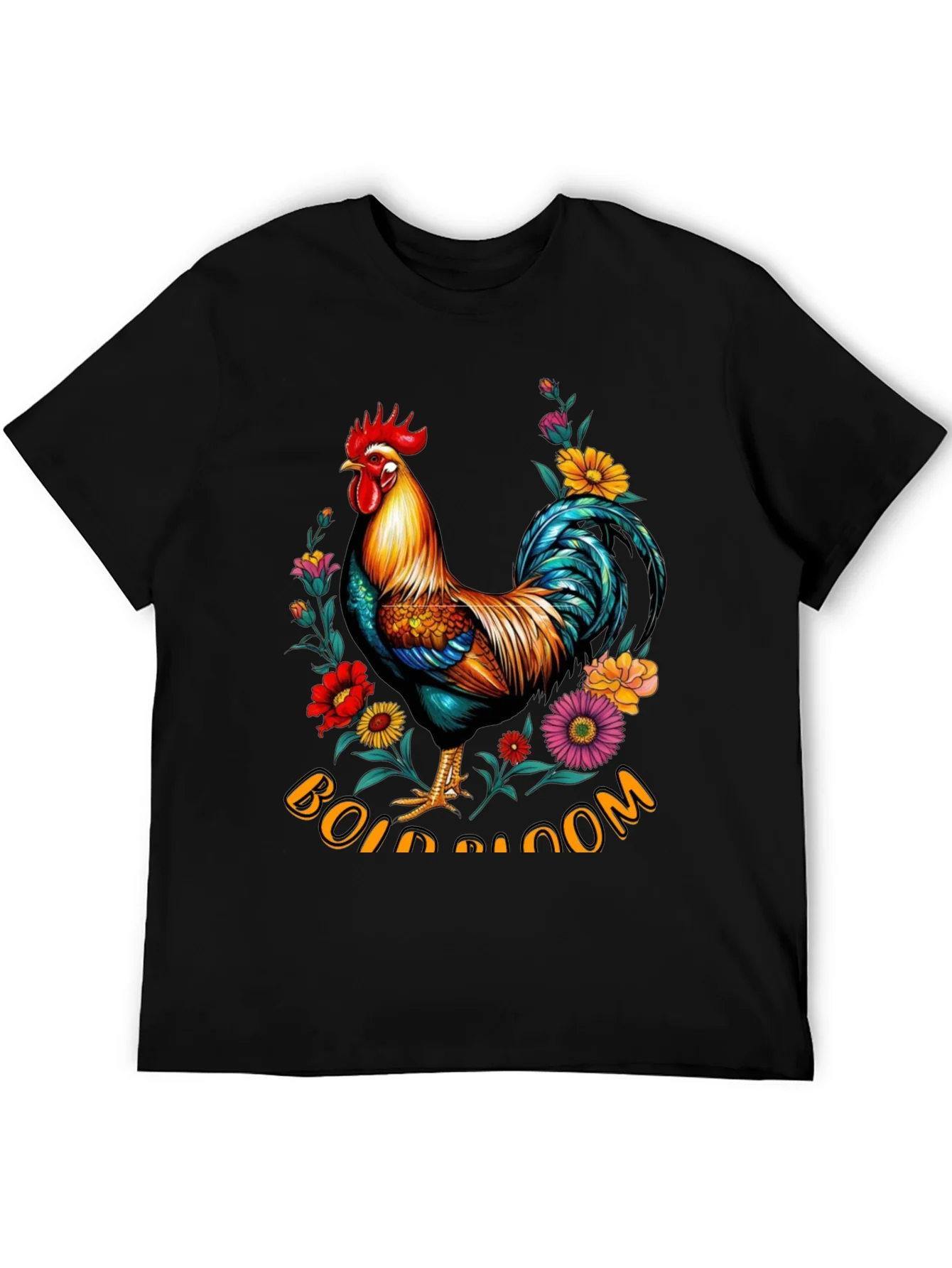 Floral Rooster Graphic Tee