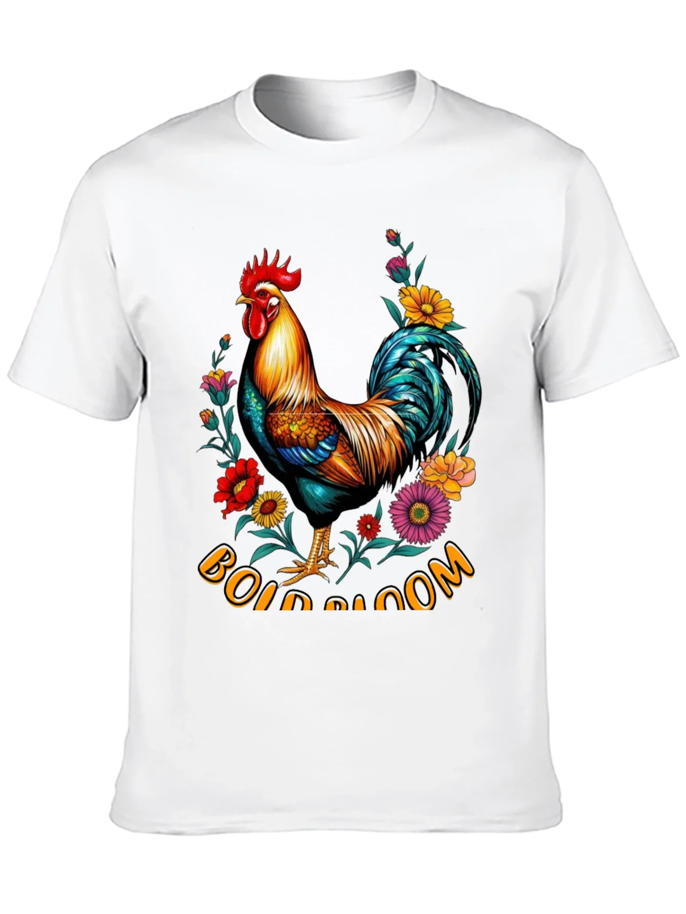 Floral Rooster Graphic Tee