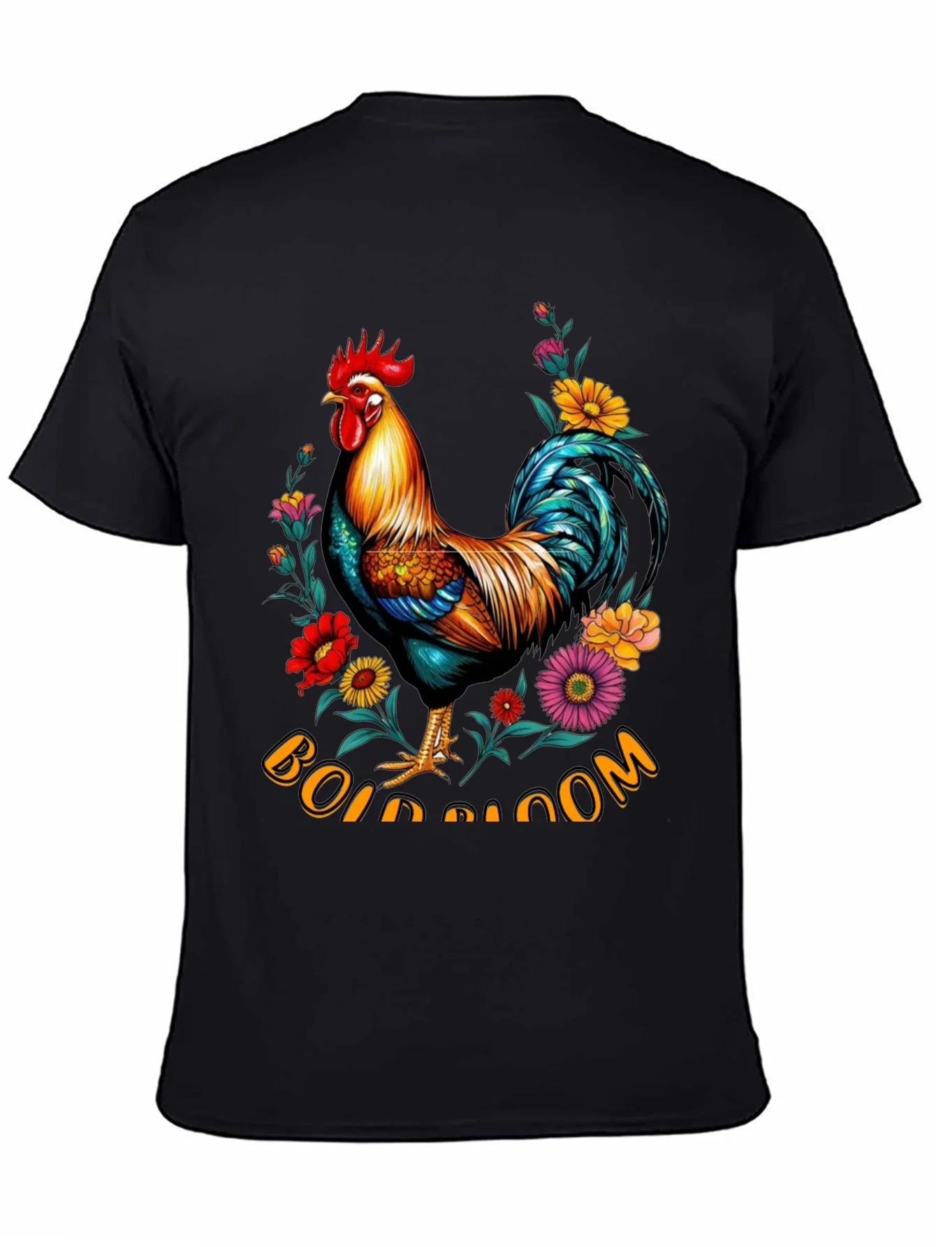 Floral Rooster Graphic Tee