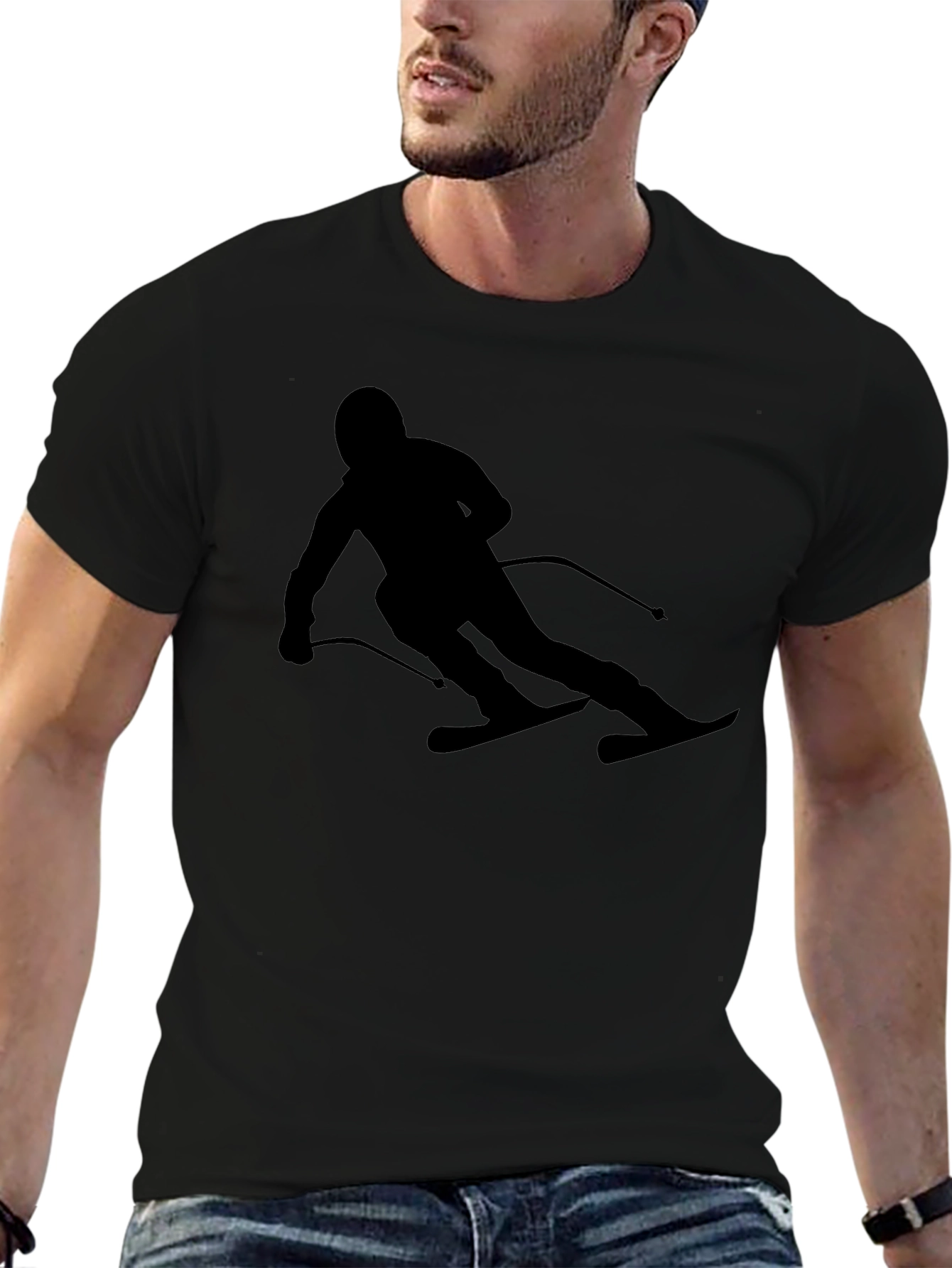 Ski Silhouette Black T-Shirt