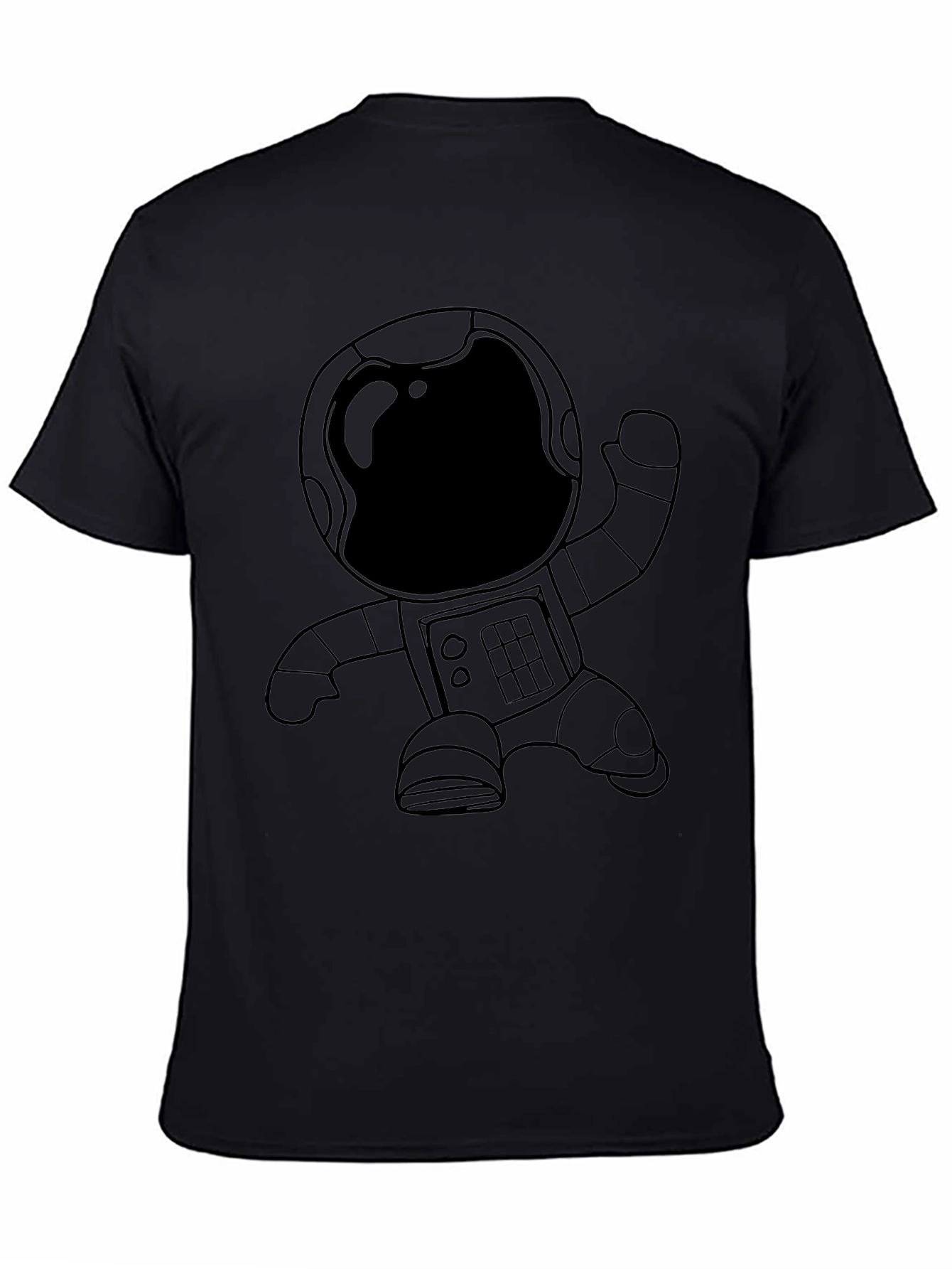 Astronaut Graphic Tee - Black Cotton Casual T-Shirt