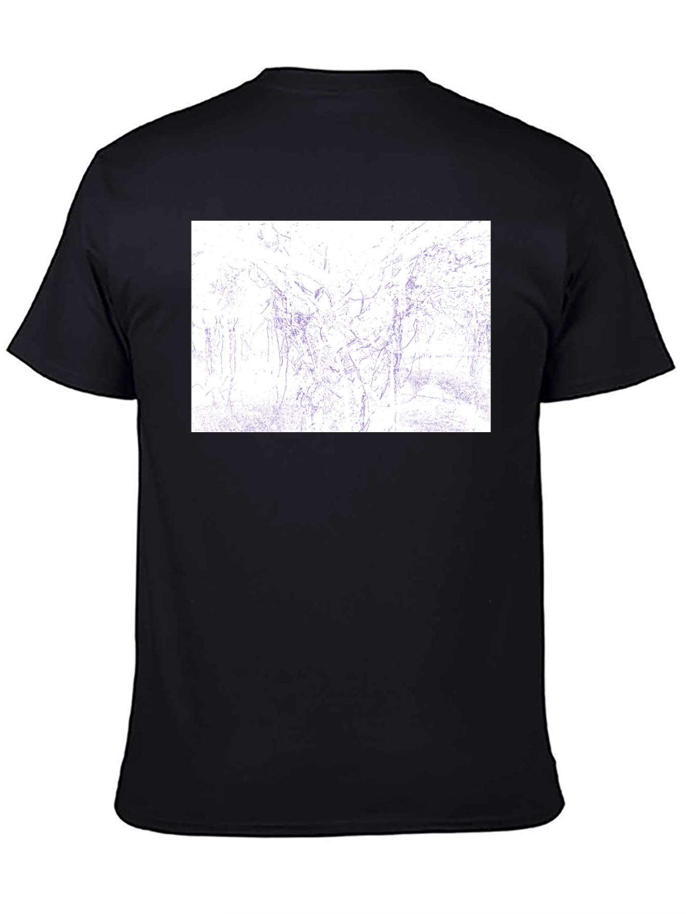 Abstract Sketch Print Black T-Shirt