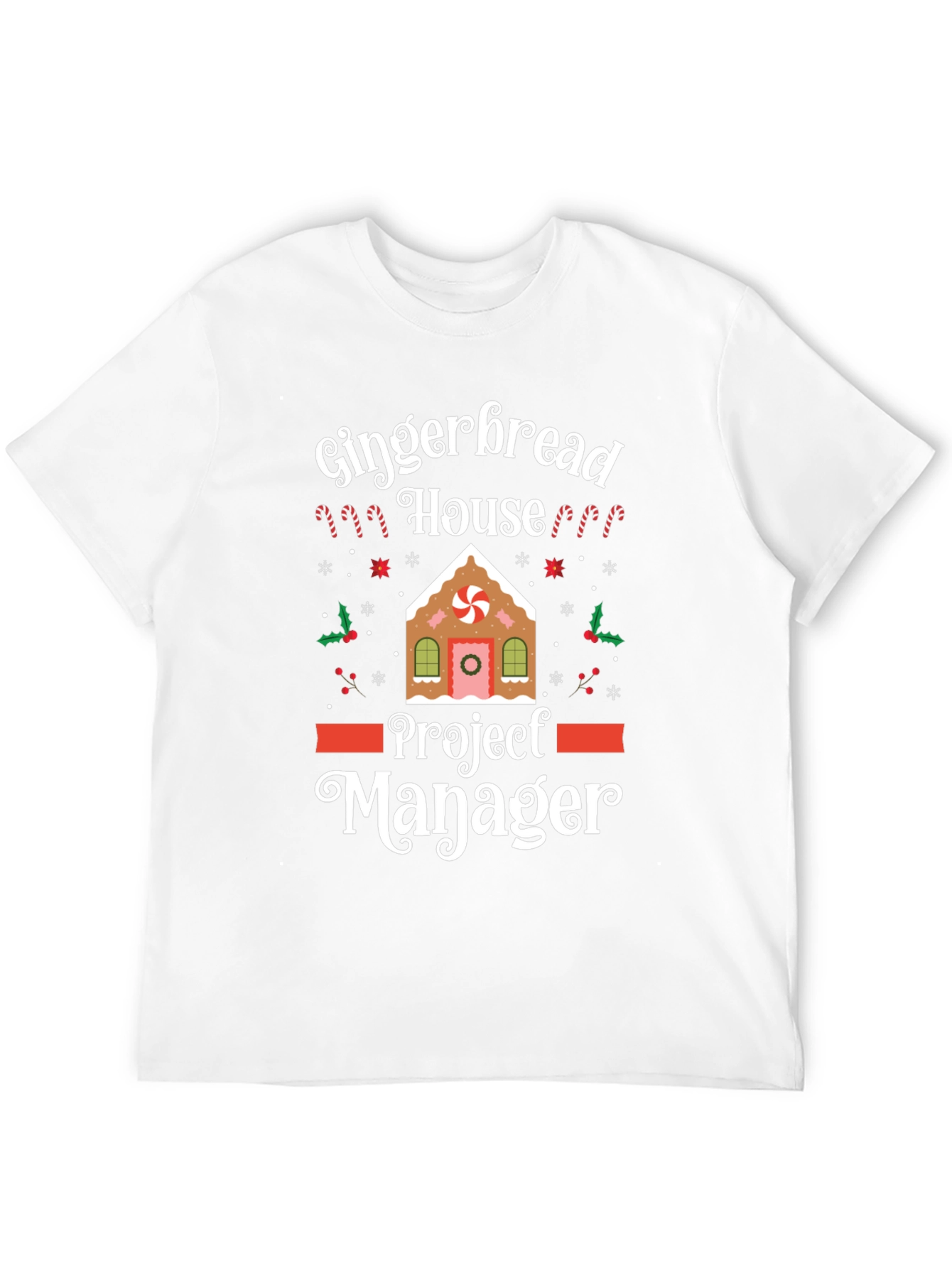 Gingerbread House Project Manager Funny Christmas T-Shirt