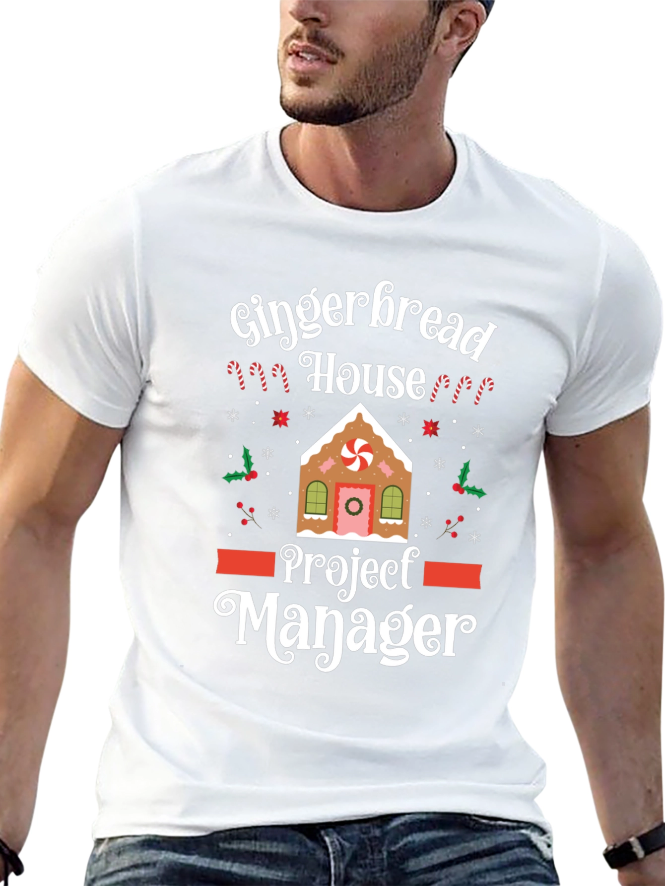 Gingerbread House Project Manager Funny Christmas T-Shirt