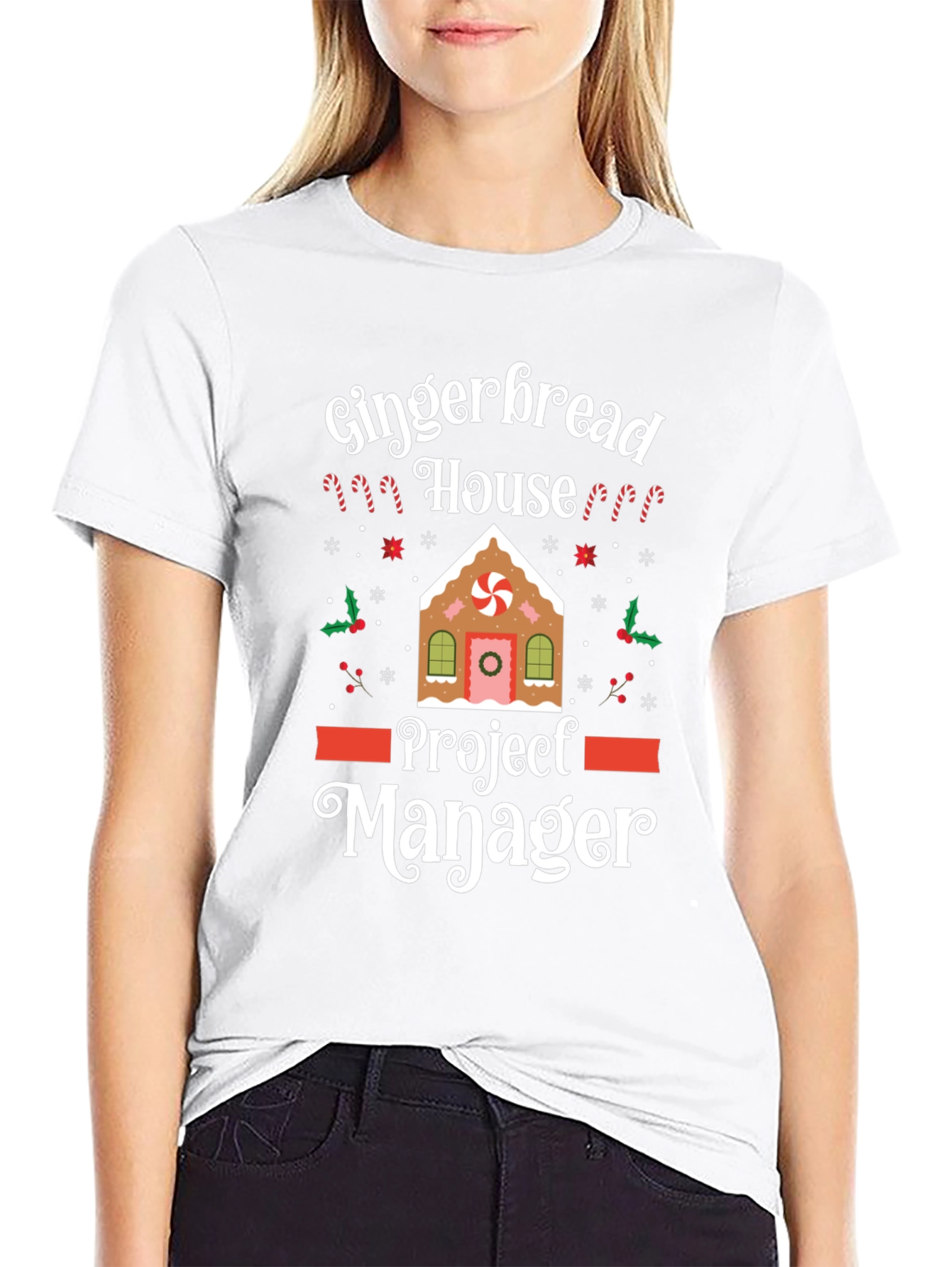 Gingerbread House Project Manager Funny Christmas T-Shirt