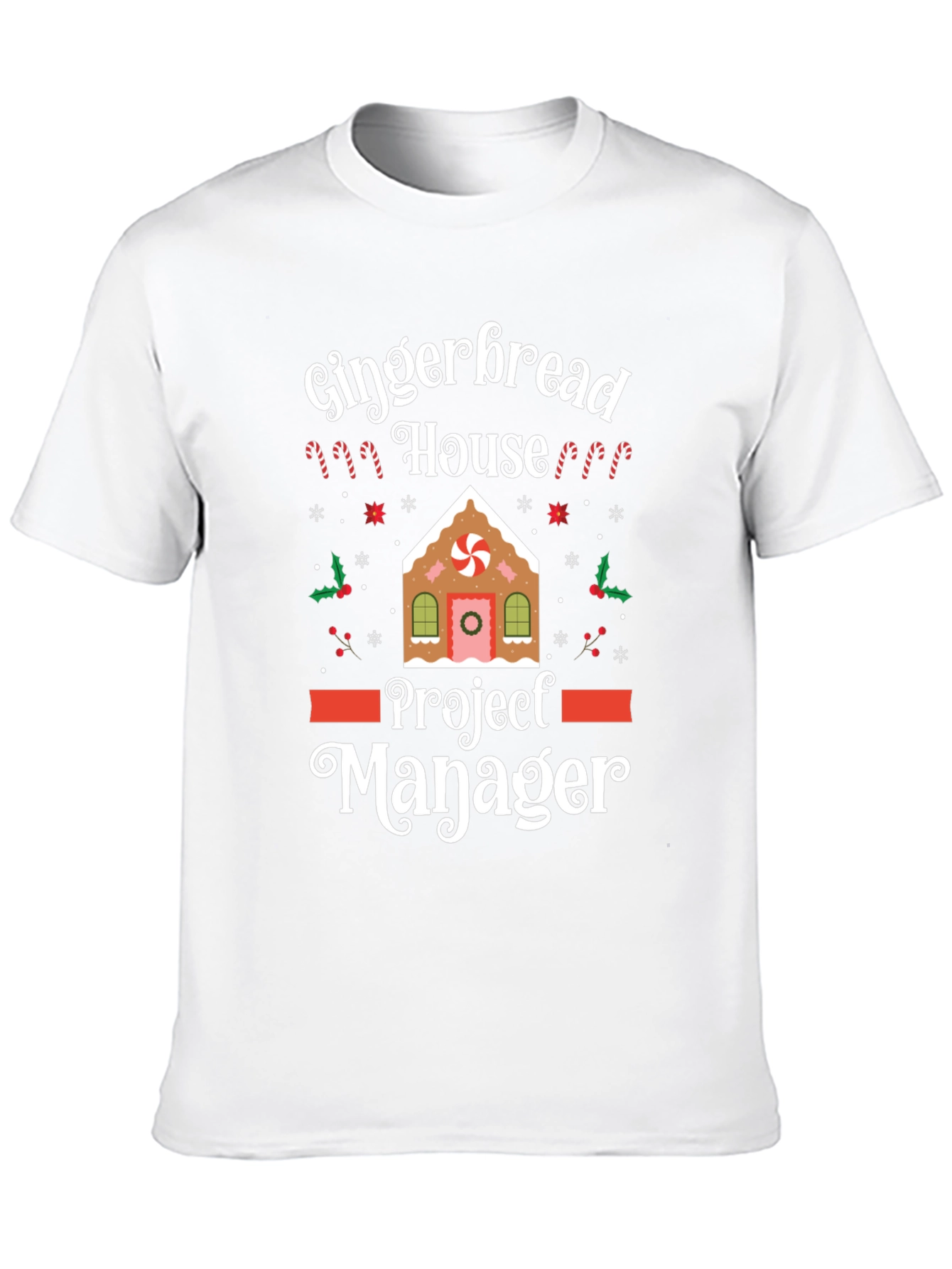 Gingerbread House Project Manager Funny Christmas T-Shirt