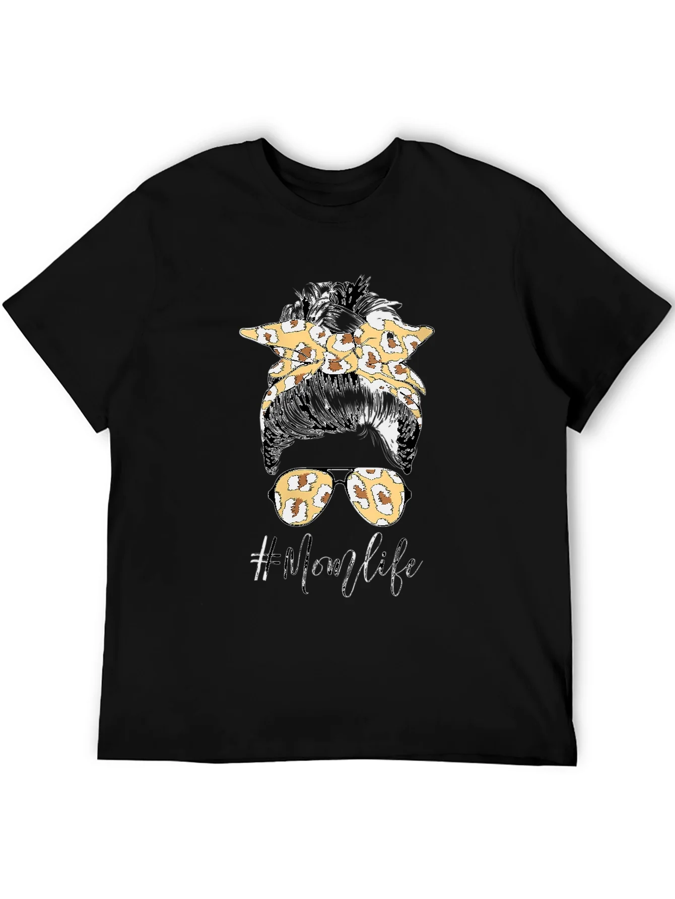 Mom Life Leopard Print Graphic Tee
