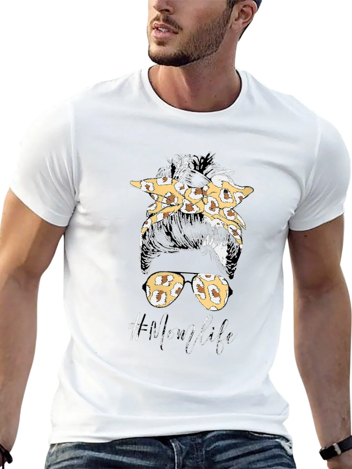 Mom Life Leopard Print Graphic Tee