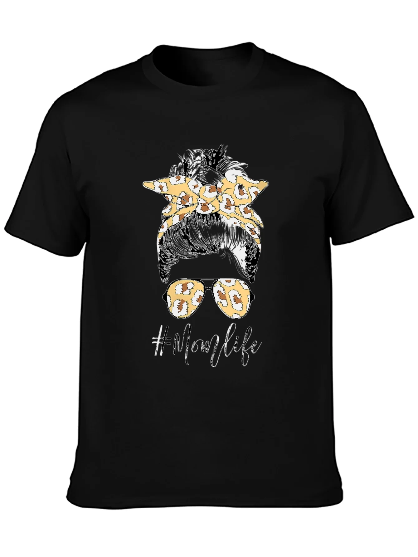 Mom Life Leopard Print Graphic Tee