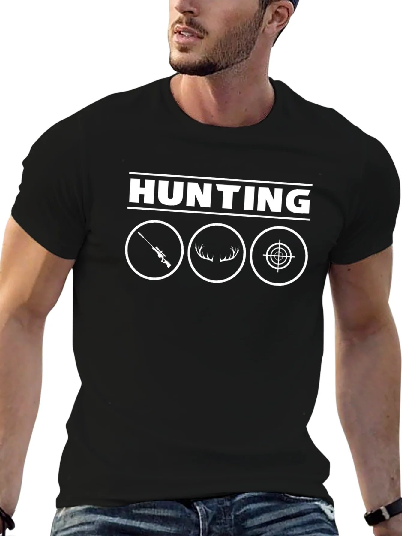 Hunting Graphic T-Shirt - Black