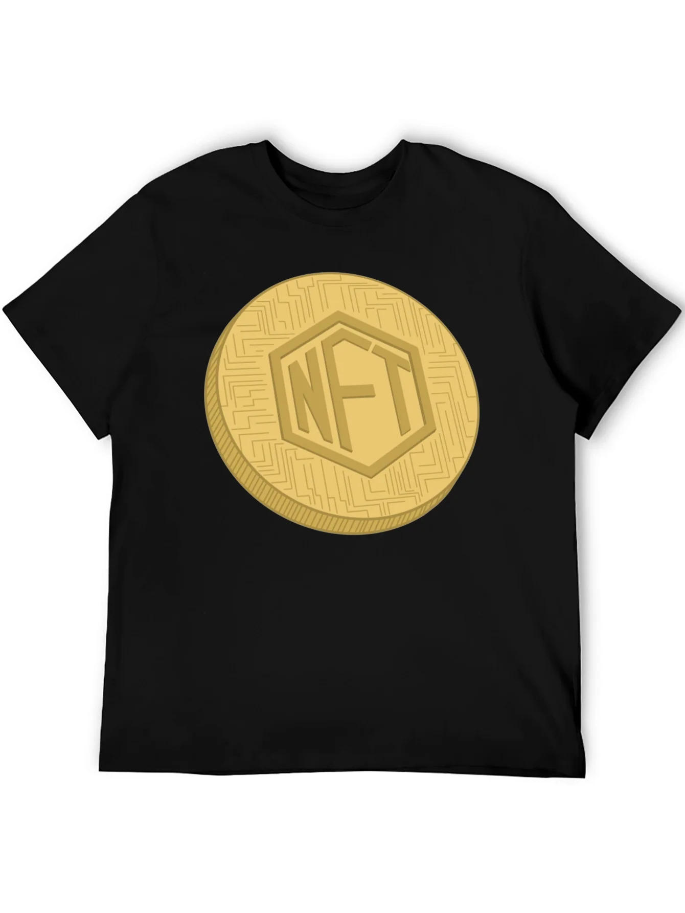 NFT Crypto Coin Graphic Tee - Black Casual T-Shirt