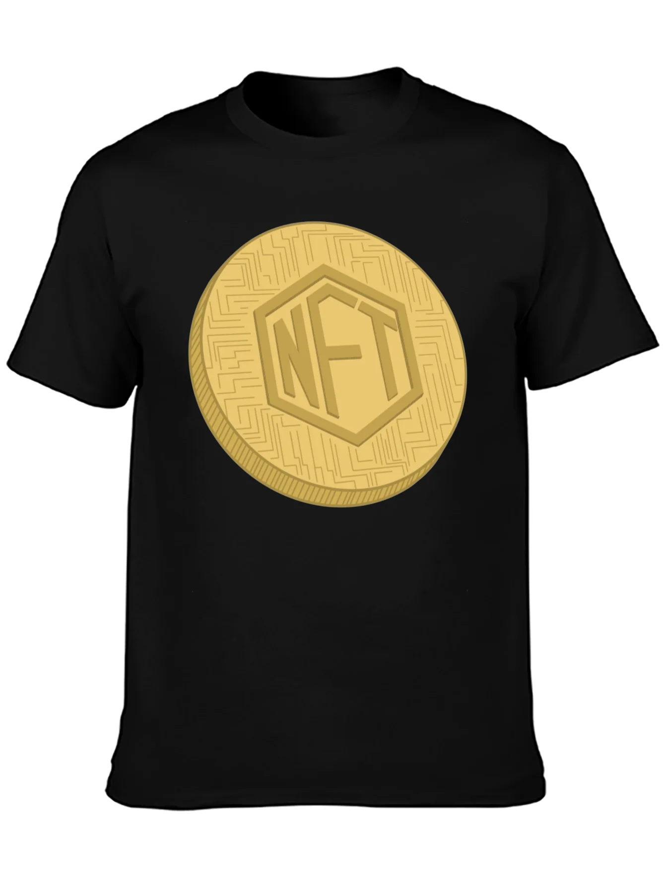 NFT Crypto Coin Graphic Tee - Black Casual T-Shirt