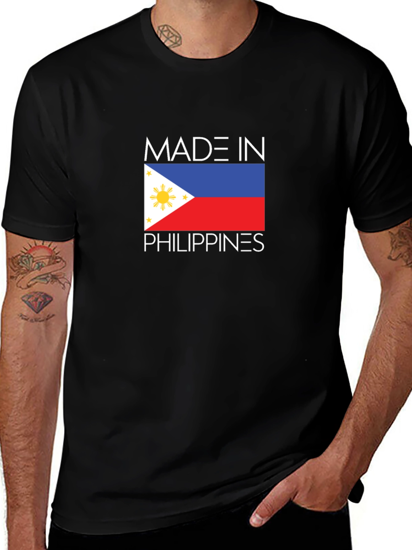 Made in Philippines T-Shirt - Black Crew Neck