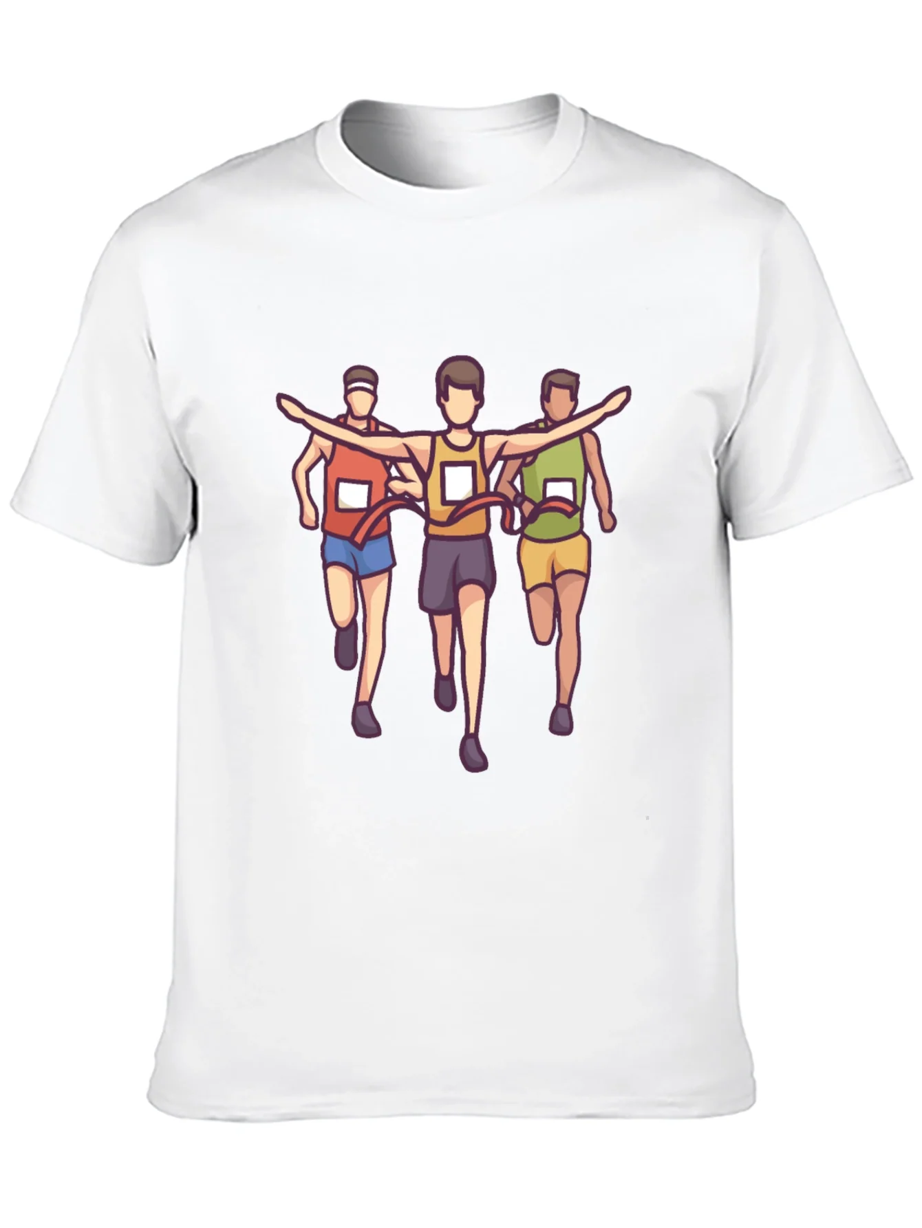 Cartoon Runner Graphic Tee - Black Short Sleeve
