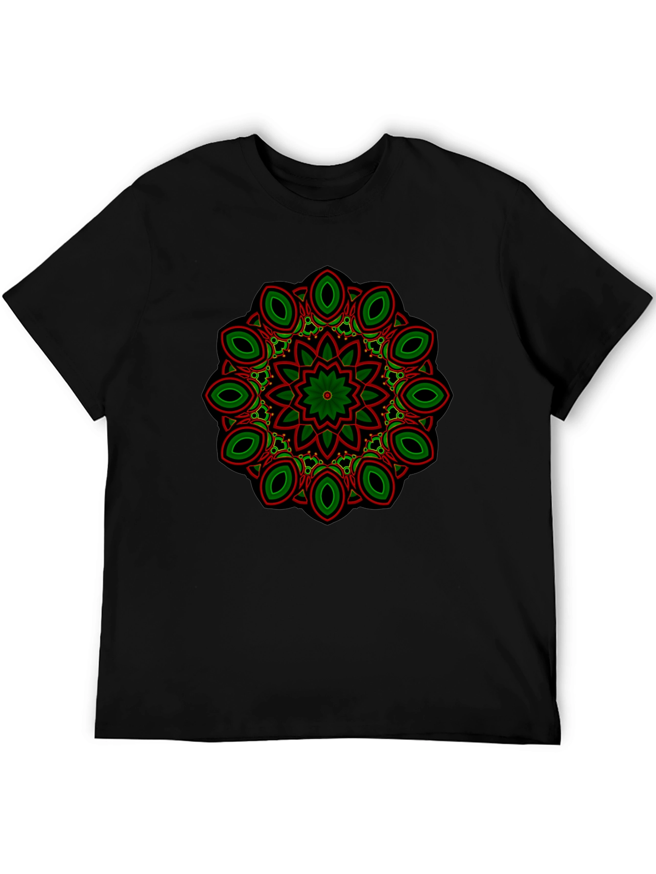 Black T-Shirt with Mandala Design