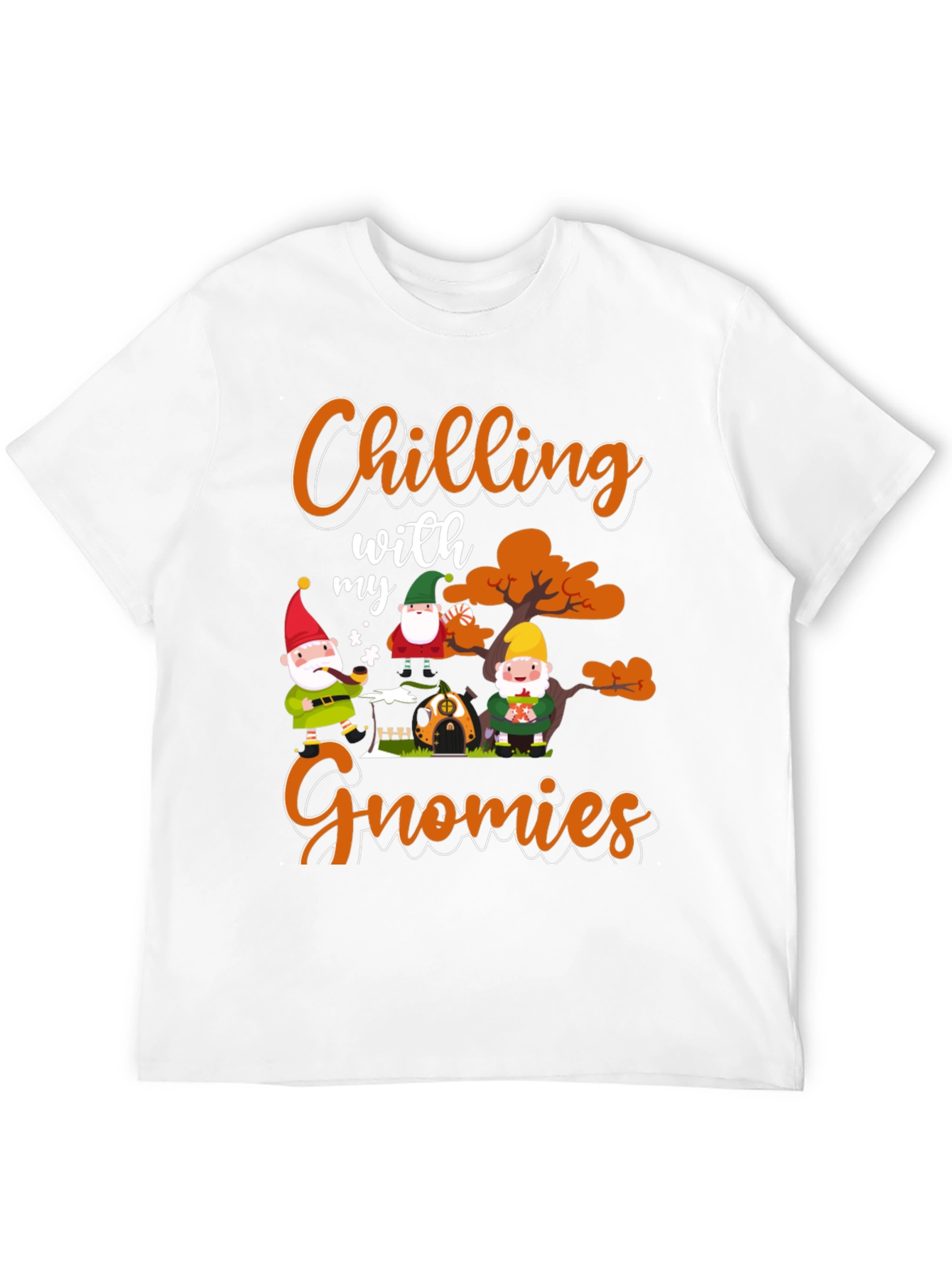Chilling with my Gnomies Black T-Shirt