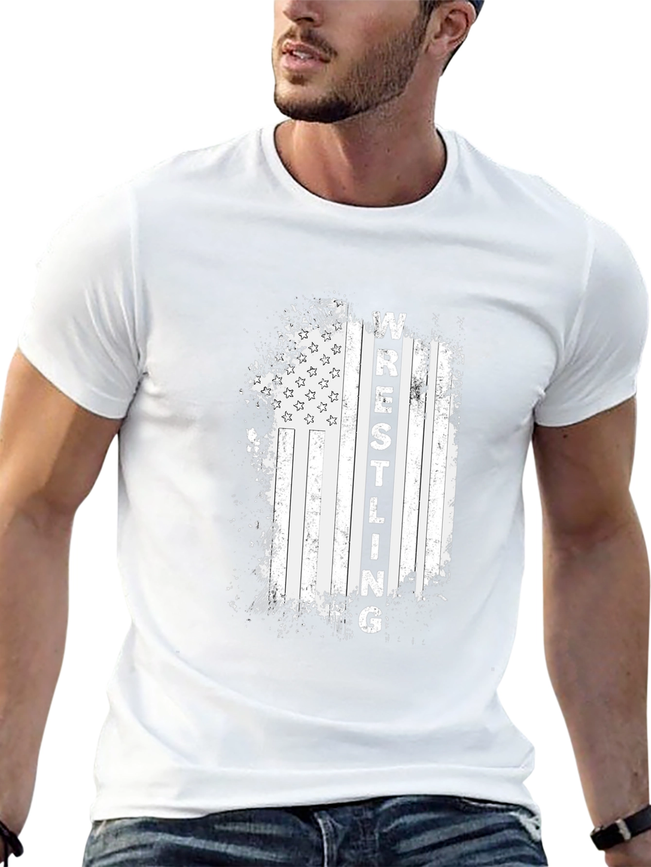 Wrestling American Flag T-Shirt