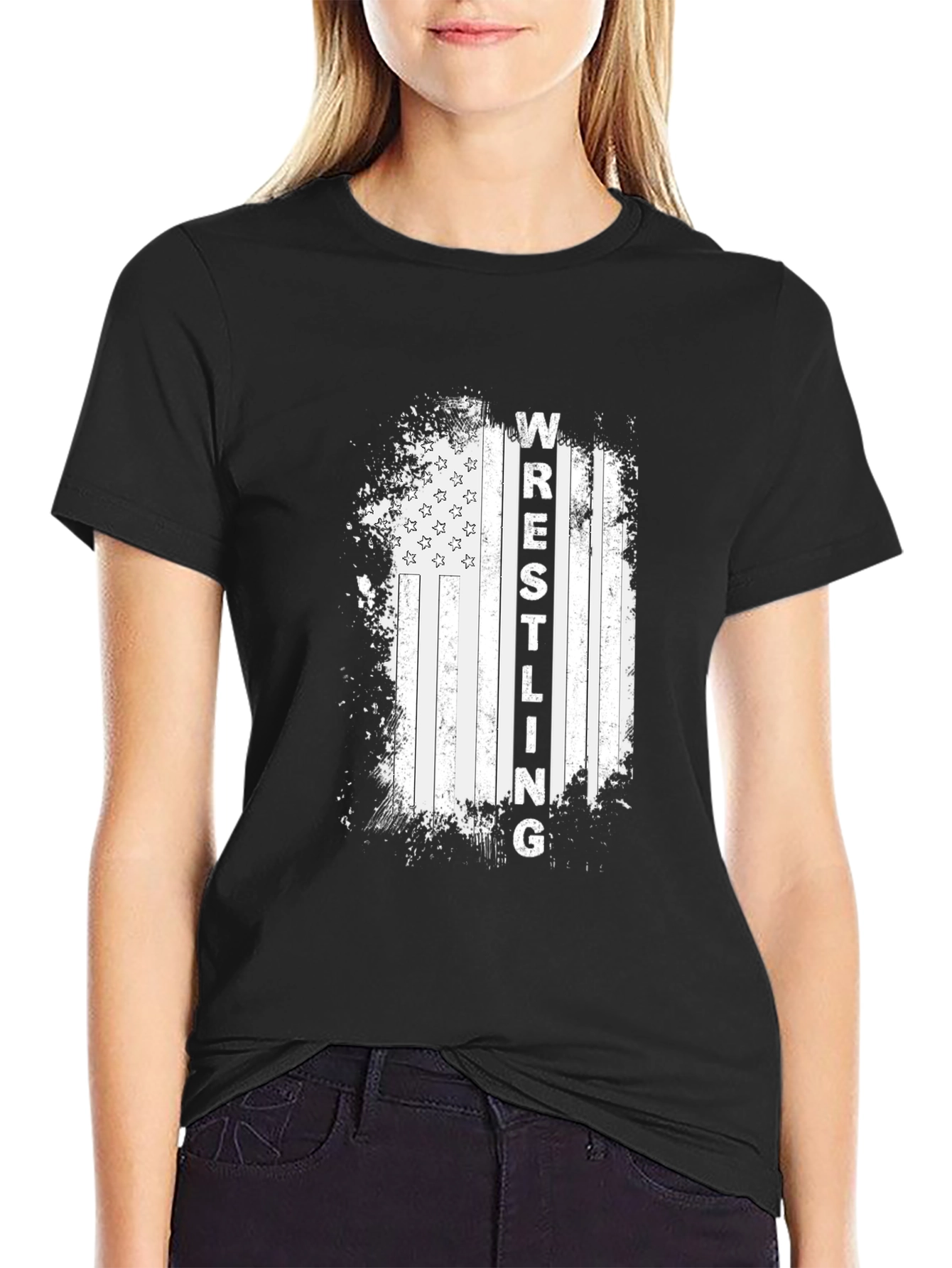 Wrestling American Flag T-Shirt