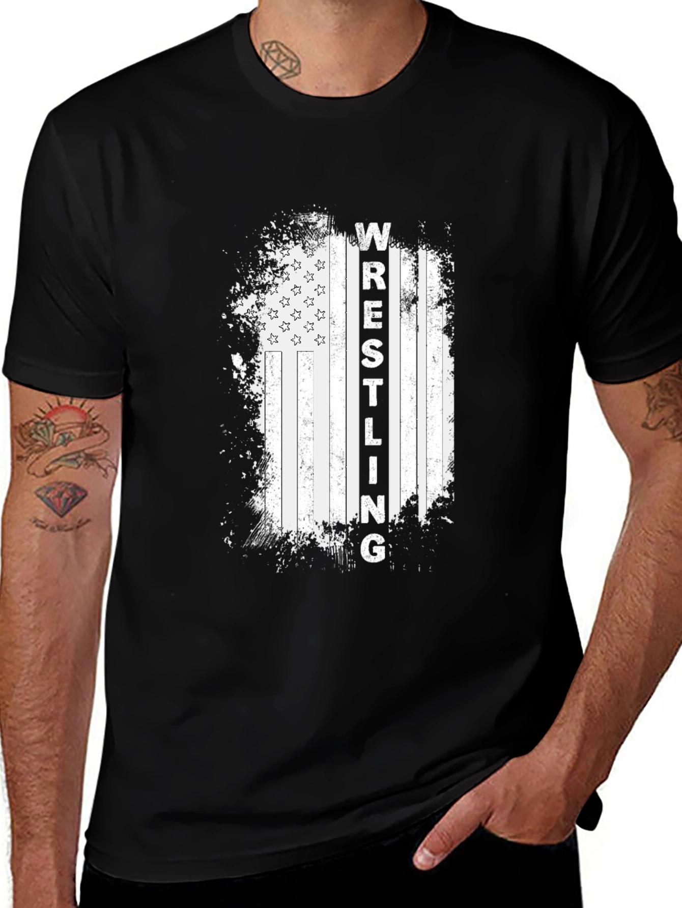 Wrestling American Flag T-Shirt