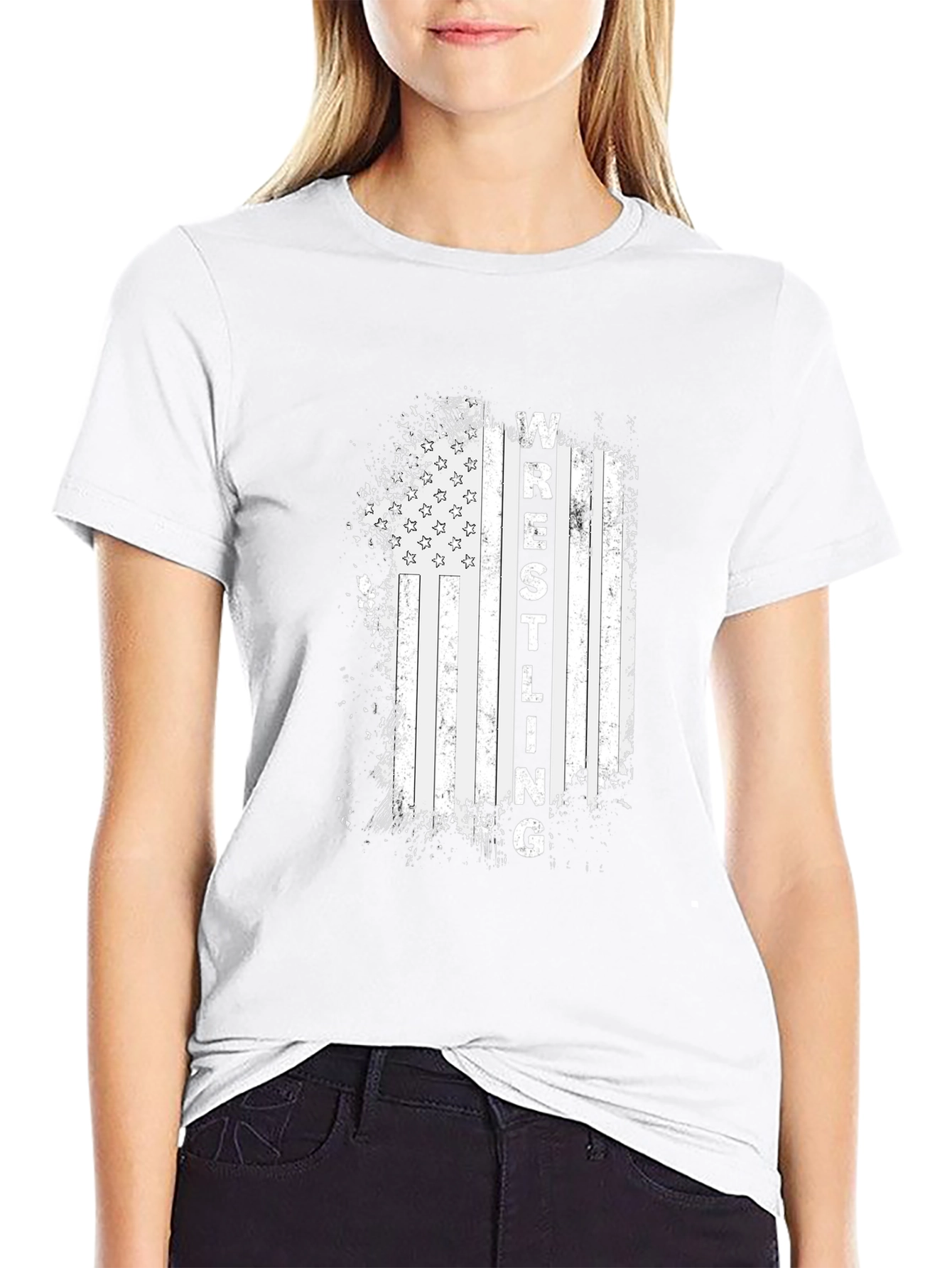 Wrestling American Flag T-Shirt