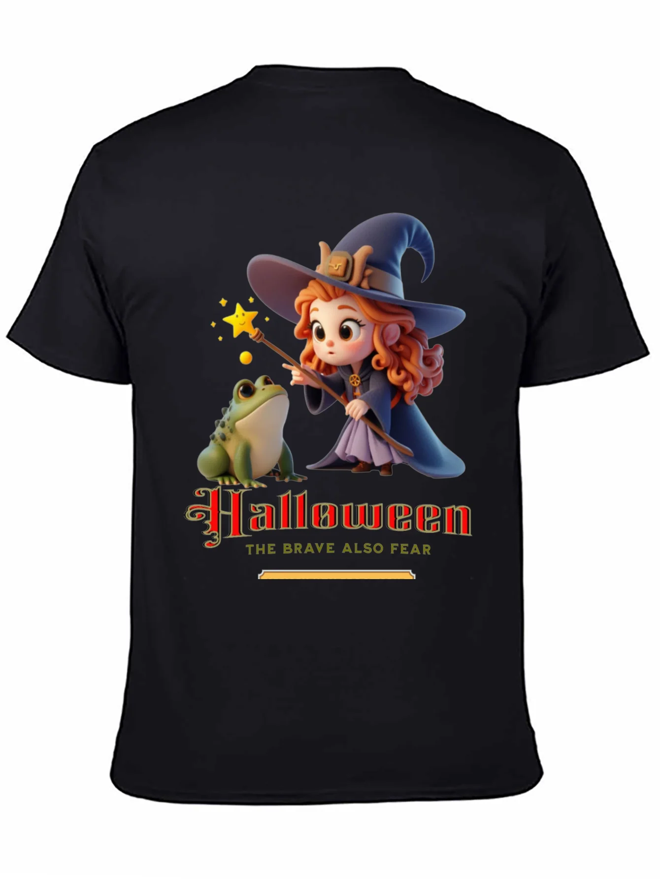 Halloween Witch & Frog Graphic Tee