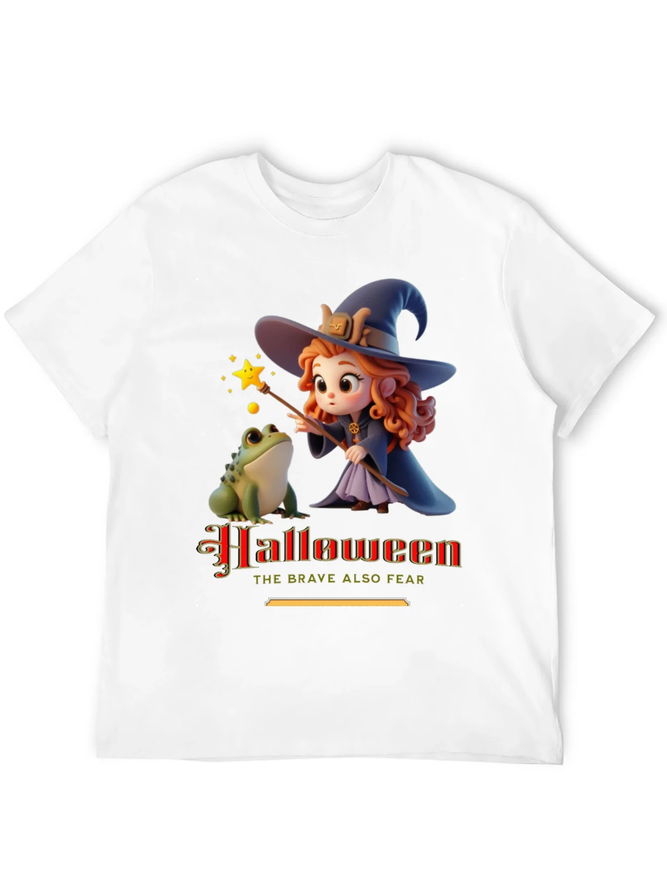 Halloween Witch & Frog Graphic Tee
