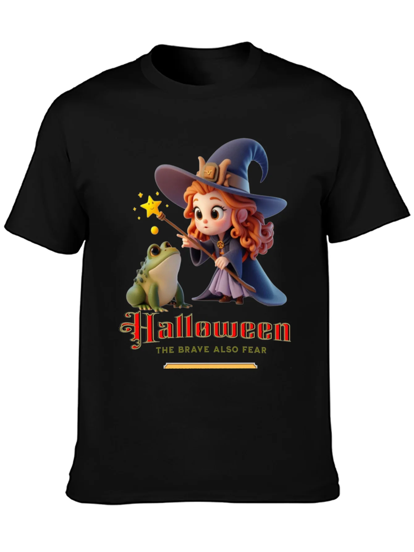 Halloween Witch & Frog Graphic Tee