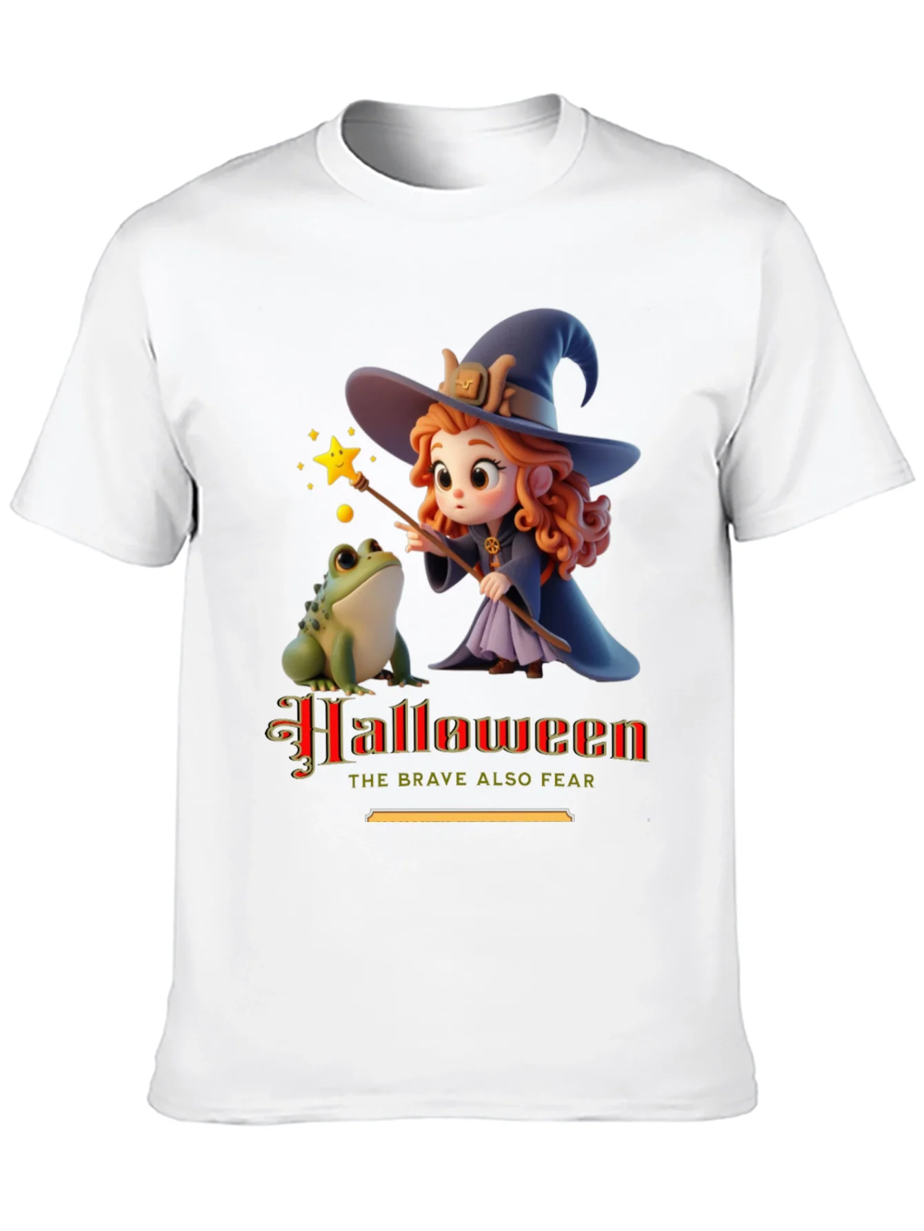 Halloween Witch & Frog Graphic Tee