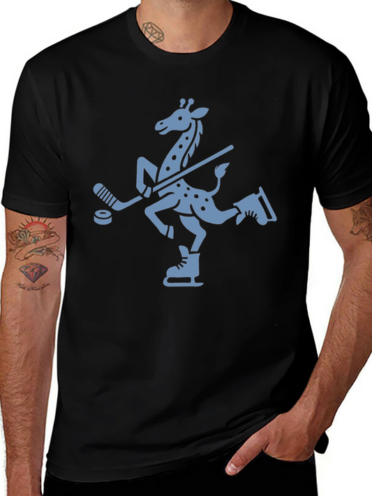 Quirky Giraffe Ice Hockey T-Shirt