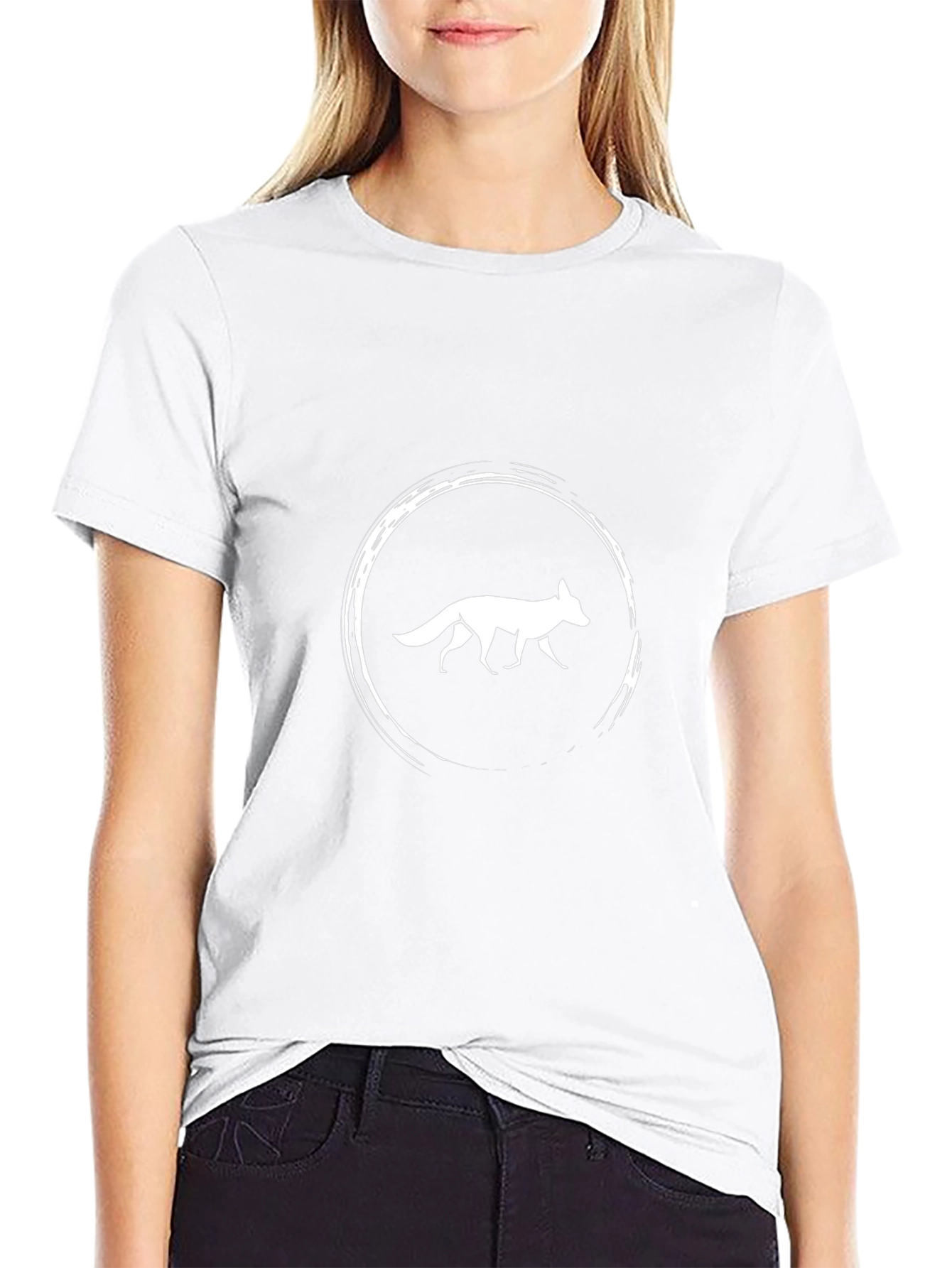 Fox Circle Graphic Tee - Modern Style