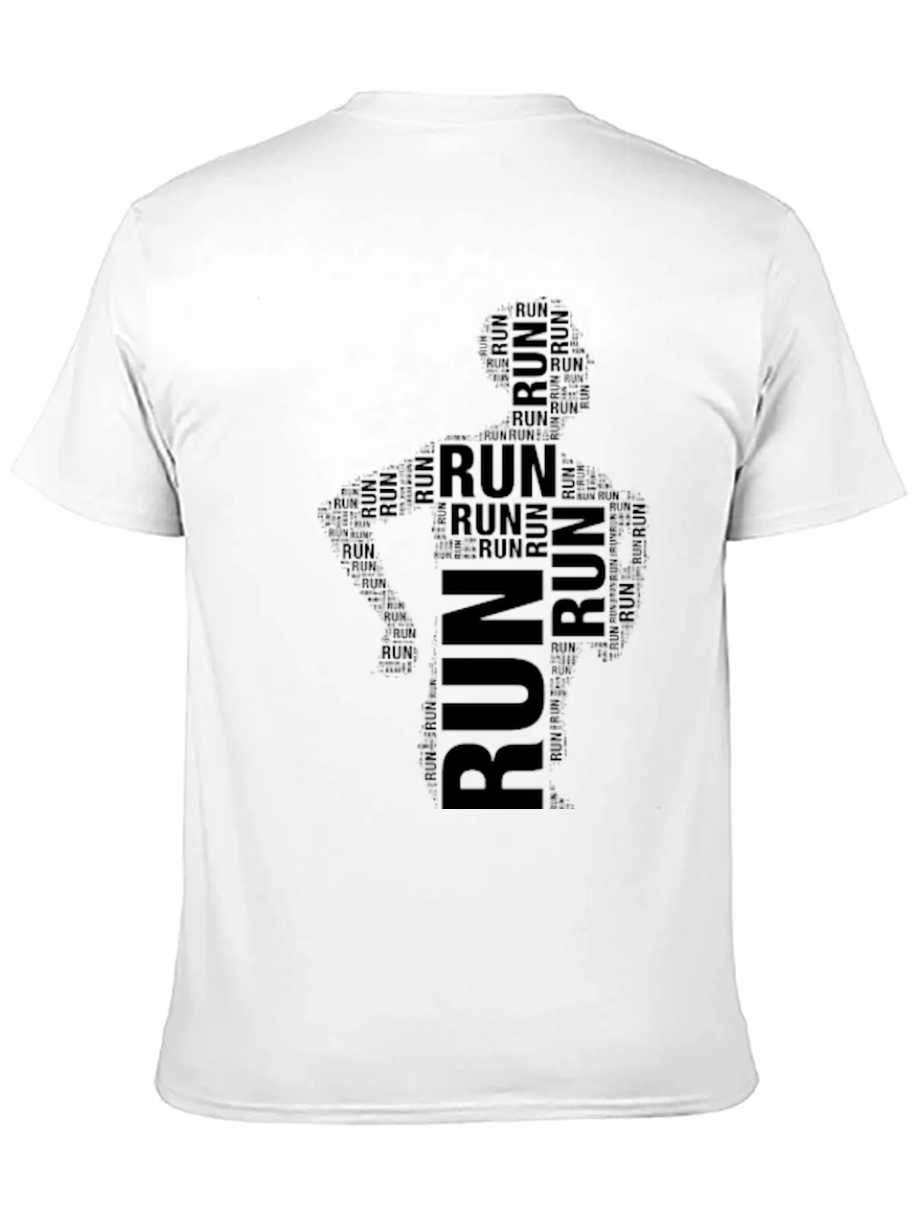 Run Word Art Black T-Shirt