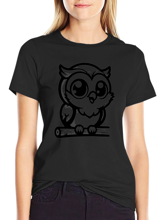 Mens Black Owl Graphic Tee