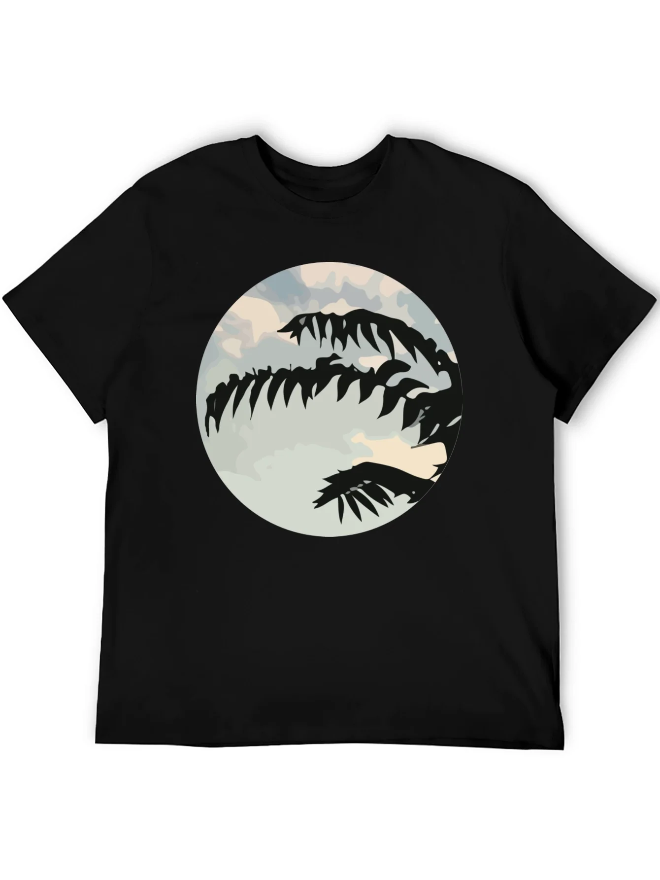 Tropical Palm Tree Silhouette Black Graphic Tee