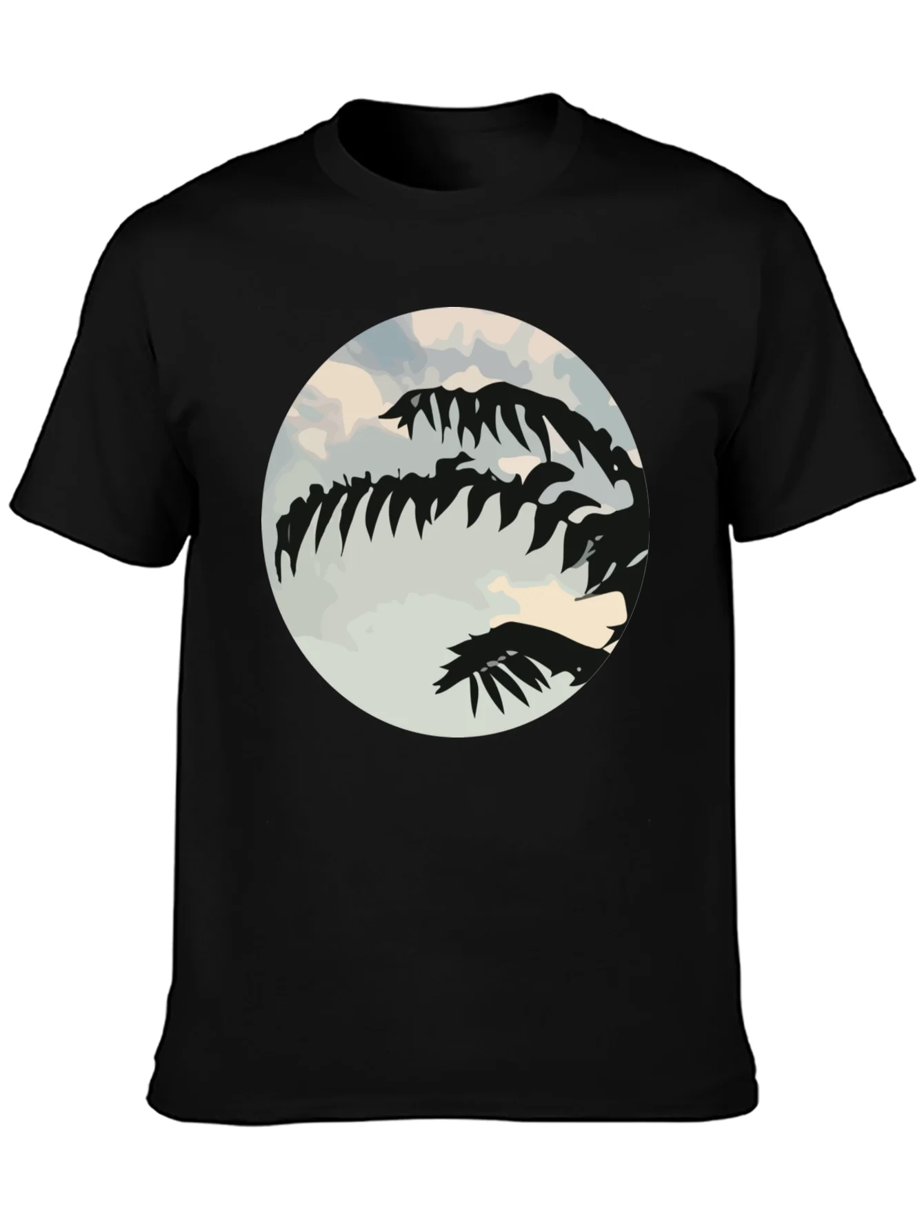 Tropical Palm Tree Silhouette Black Graphic Tee
