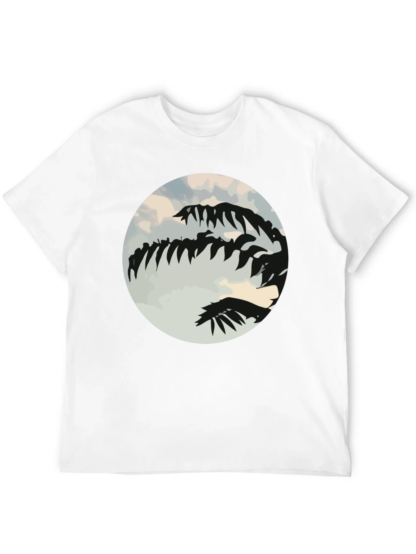 Tropical Palm Tree Silhouette Black Graphic Tee