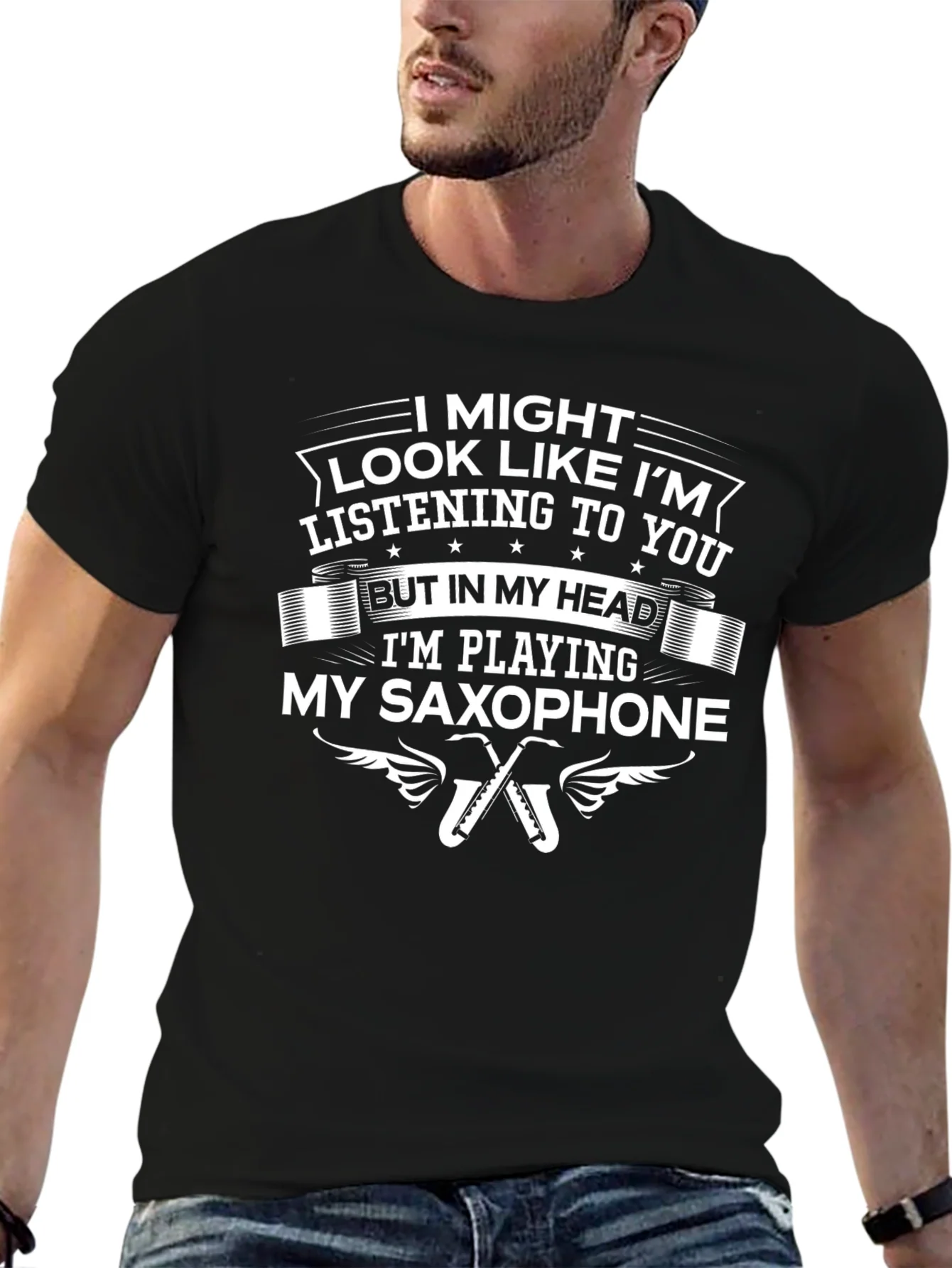 Saxophone Player Humor Graphic T-Shirt