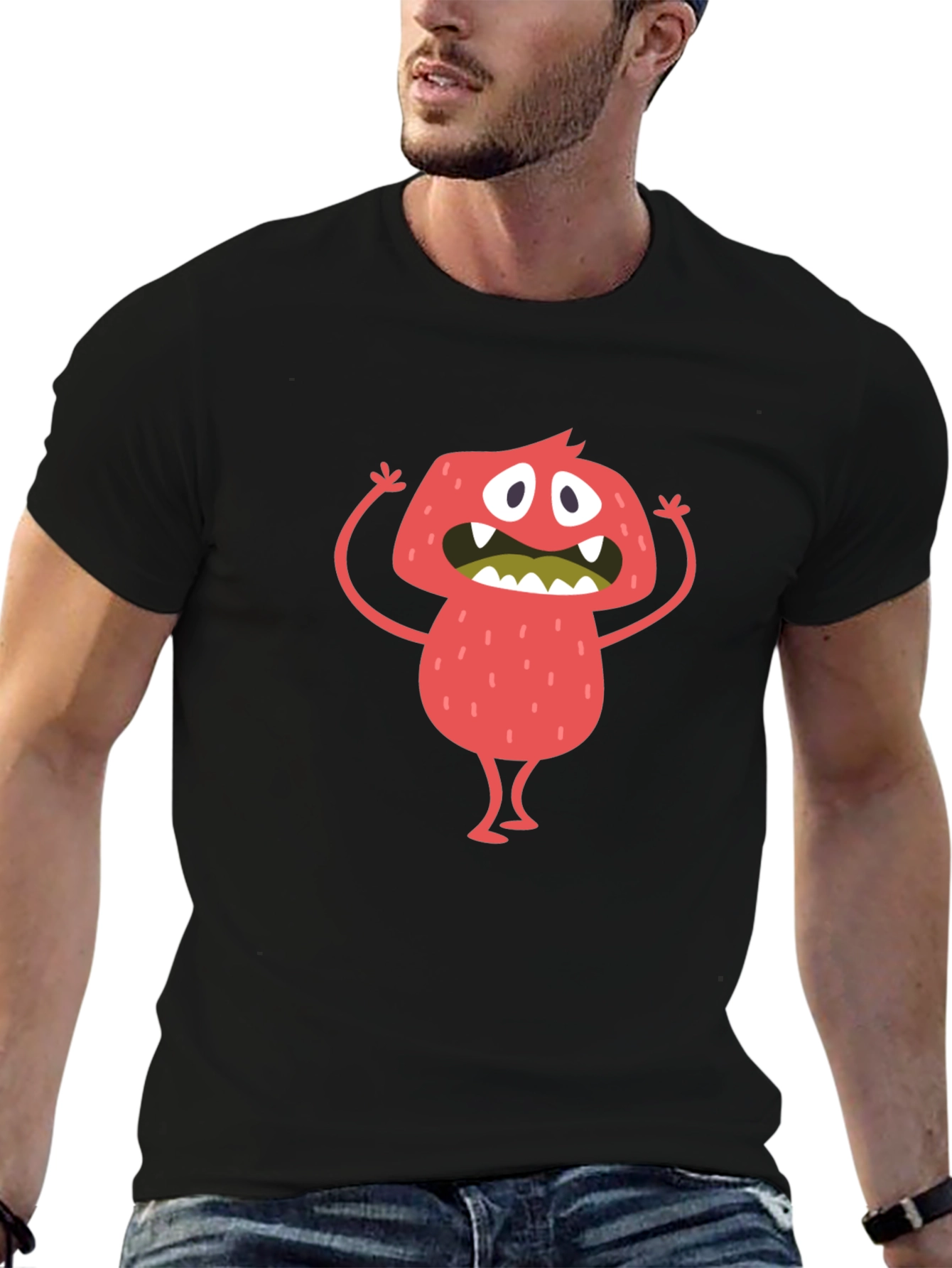 Monster Graphic Black T-Shirt
