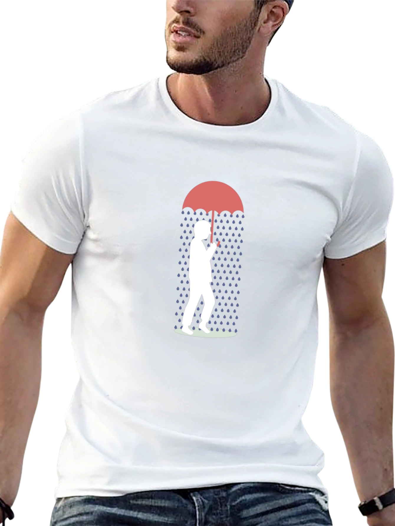 Rainy Day Umbrella Graphic T-Shirt
