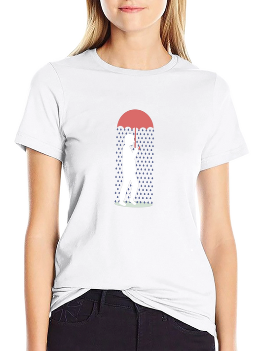 Rainy Day Umbrella Graphic T-Shirt