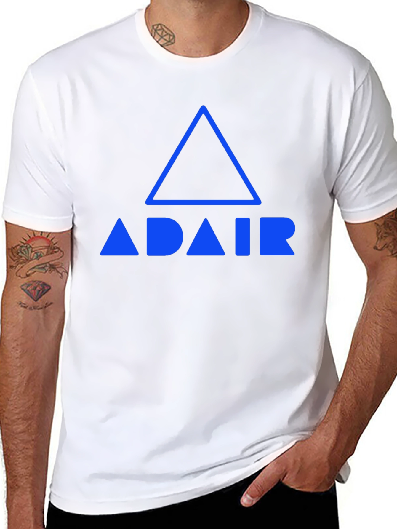 Adair Blue Logo Graphic Tee - Black Cotton Blend