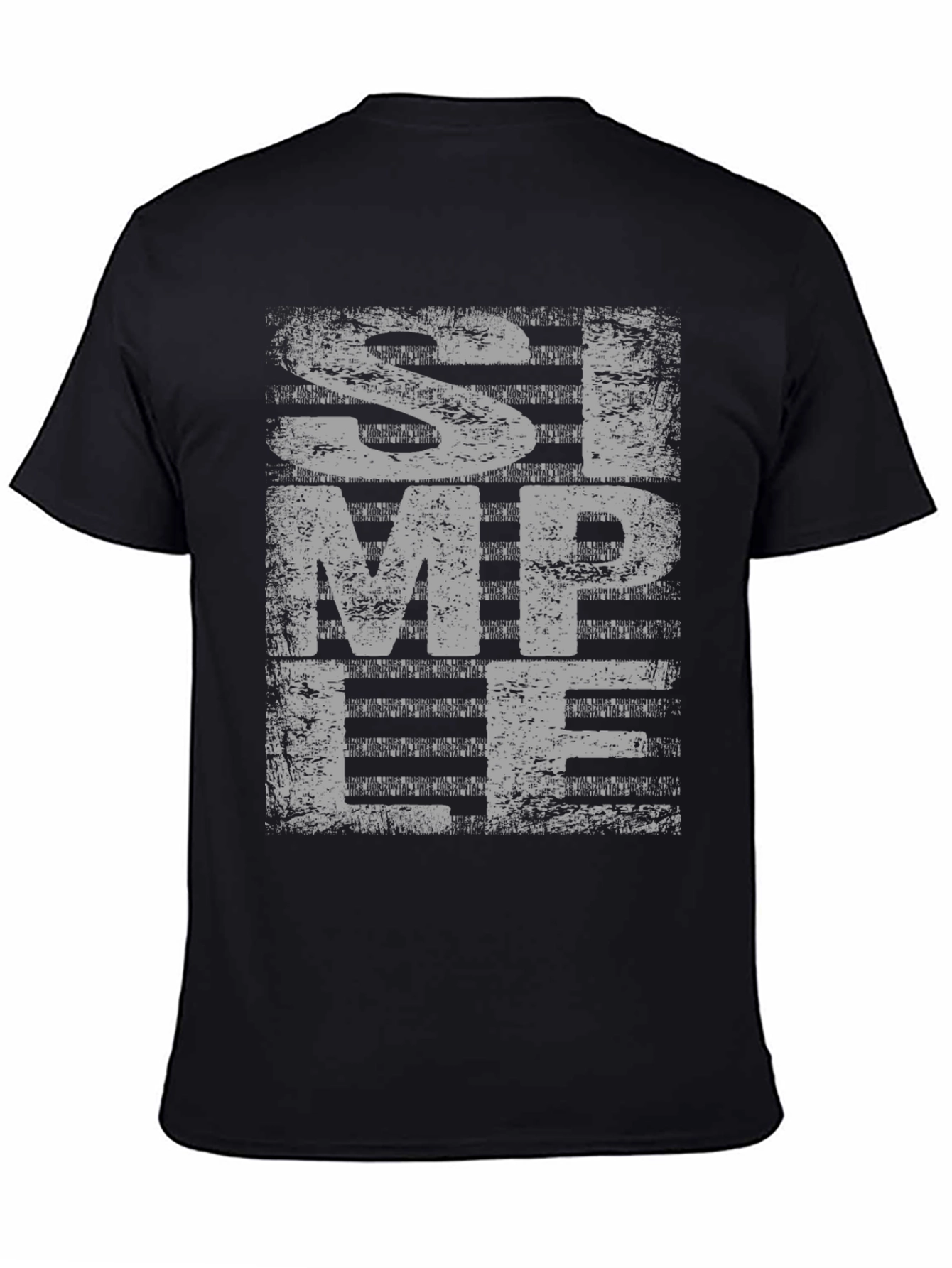 Simple Graphic Tee - Distressed Black Shirt