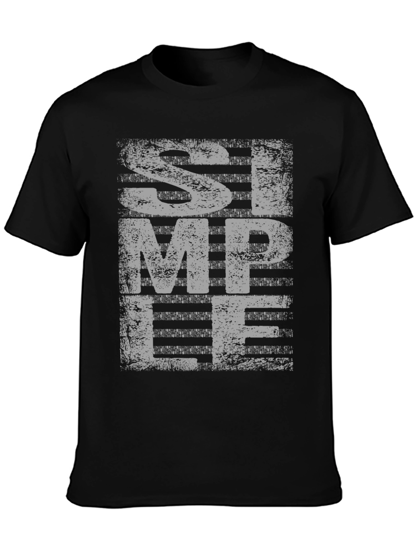 Simple Graphic Tee - Distressed Black Shirt